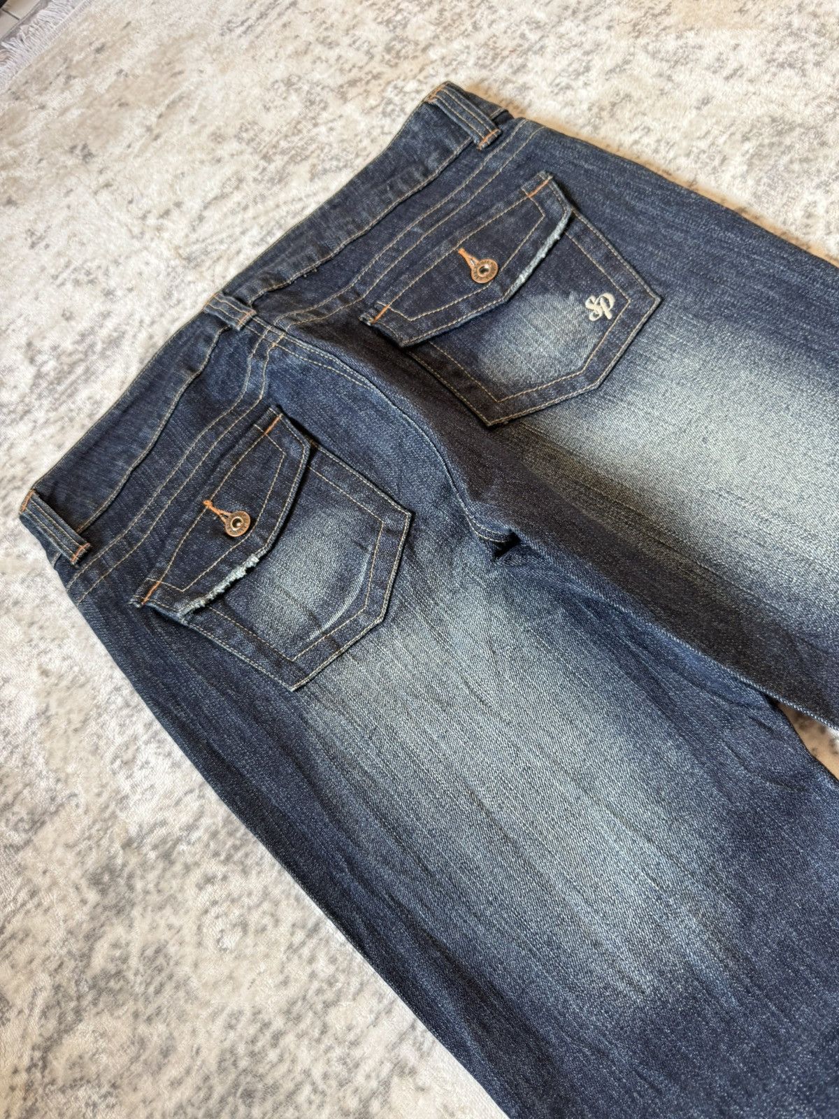 Southpole Vintage Southpole Dark Wash Spiral Flared Jeans Size US 30 / EU 46 - 13 Thumbnail