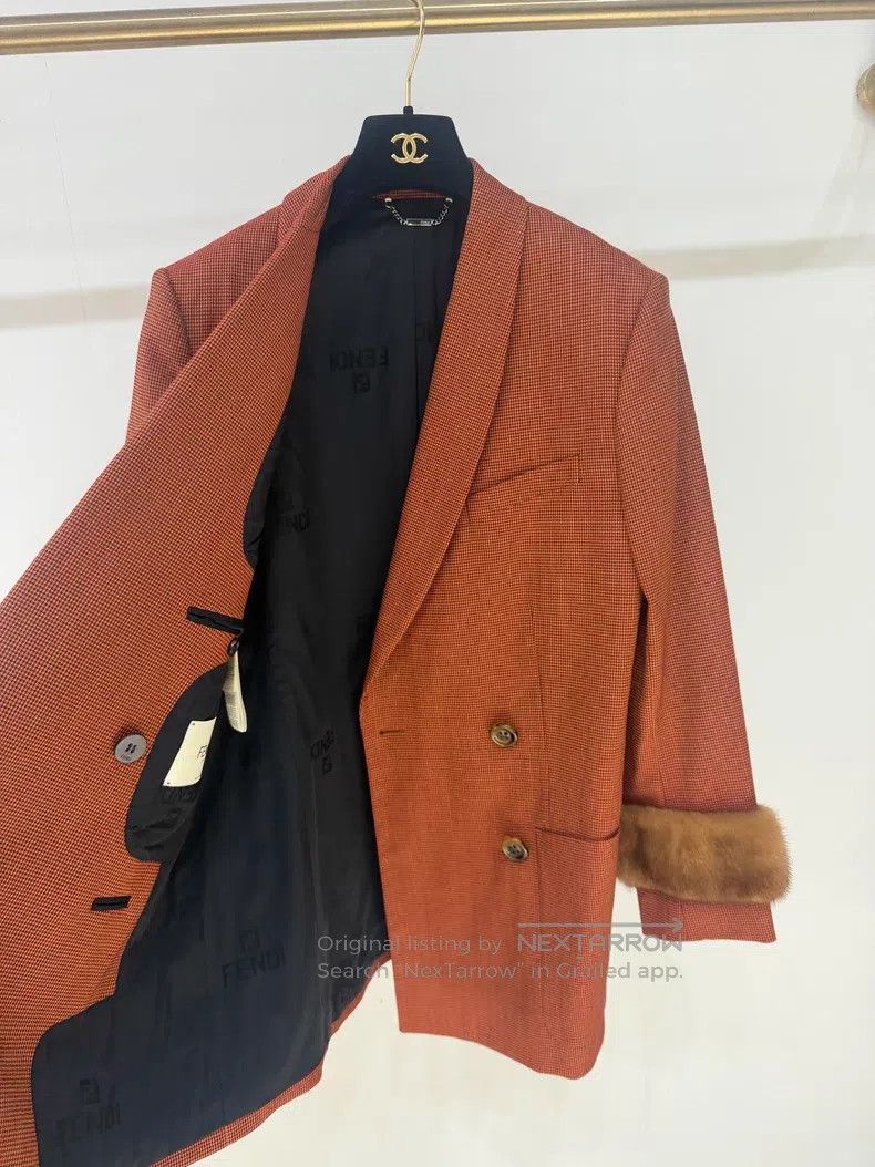 Fendi Fendi Mink Fur Trimmed Lapel Wool Blazer Size XS / US 0-2 / IT 36-38 - 5 Thumbnail