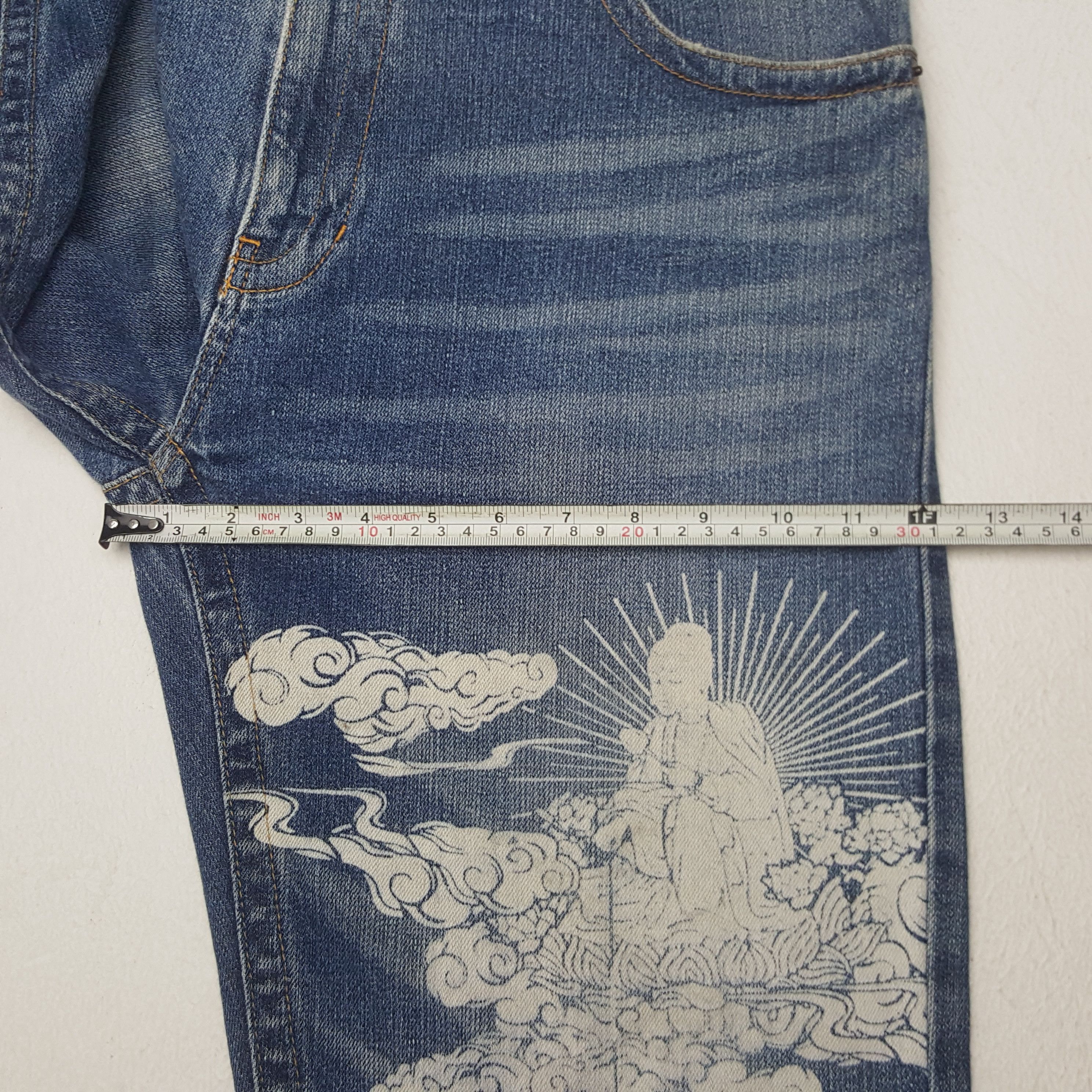 Japanese Brand × Vintage Vintage Skeleton Style Art Japan Skulls Denim Jeans Size US 36 / EU 52 - 10 Thumbnail