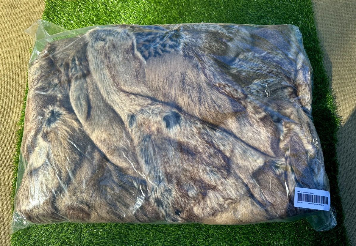 image of Maison Margiela Patchwork Faux Fur Coat Ss24 Size L in Brown, Men's
