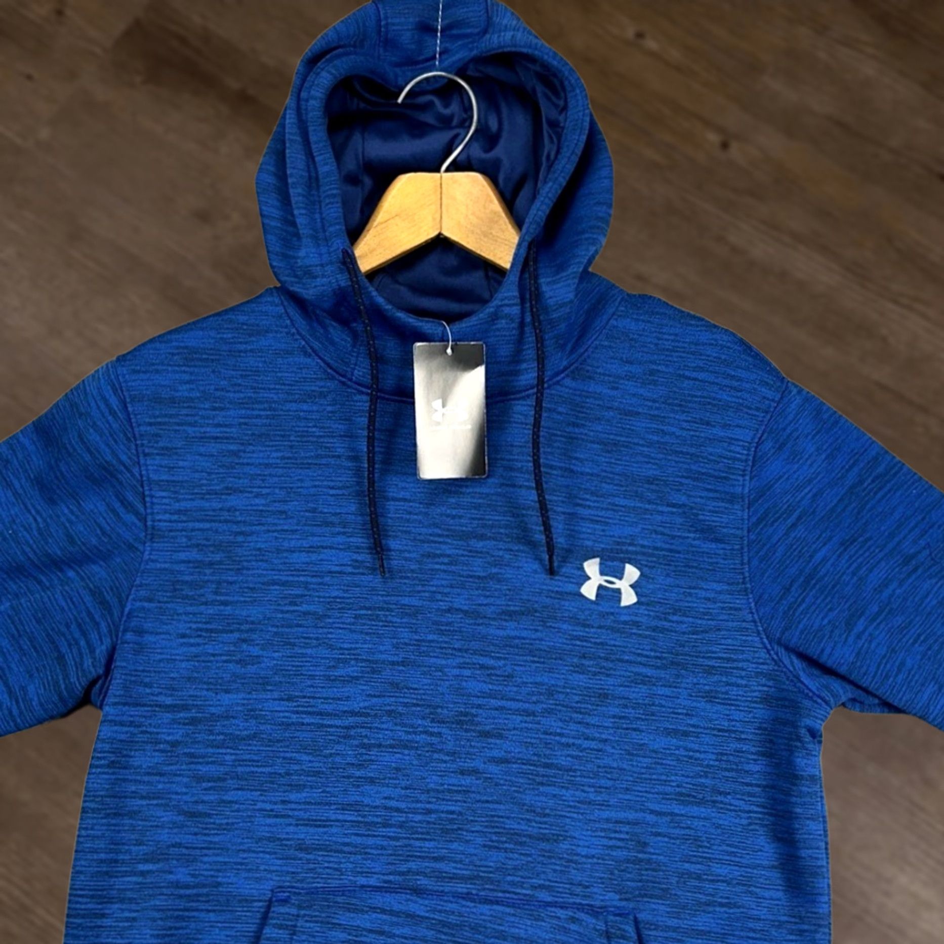 Under Armour Under Armour Mens Hoodie Sweatshirt Medium Blue Heather Drawstring Pullover NEW Size US M / EU 48-50 / 2 - 1 Thumbnail