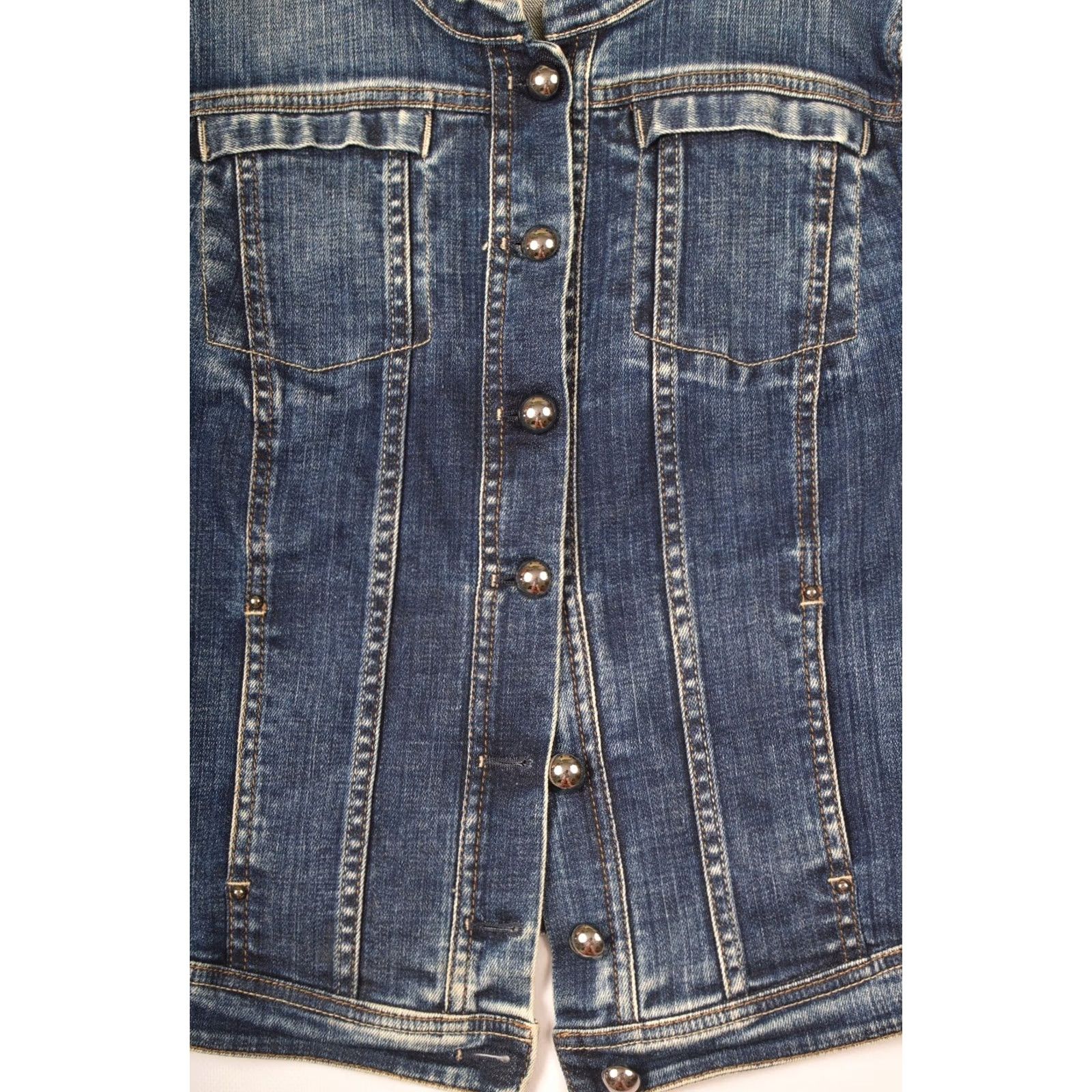 Vintage HIGH USE Womens Blue Denim Jacket Size 6 Jacket Womens Blue Denim Jacket 6 Blue 90s? Size M / US 6-8 / IT 42-44 - 2 Thumbnail