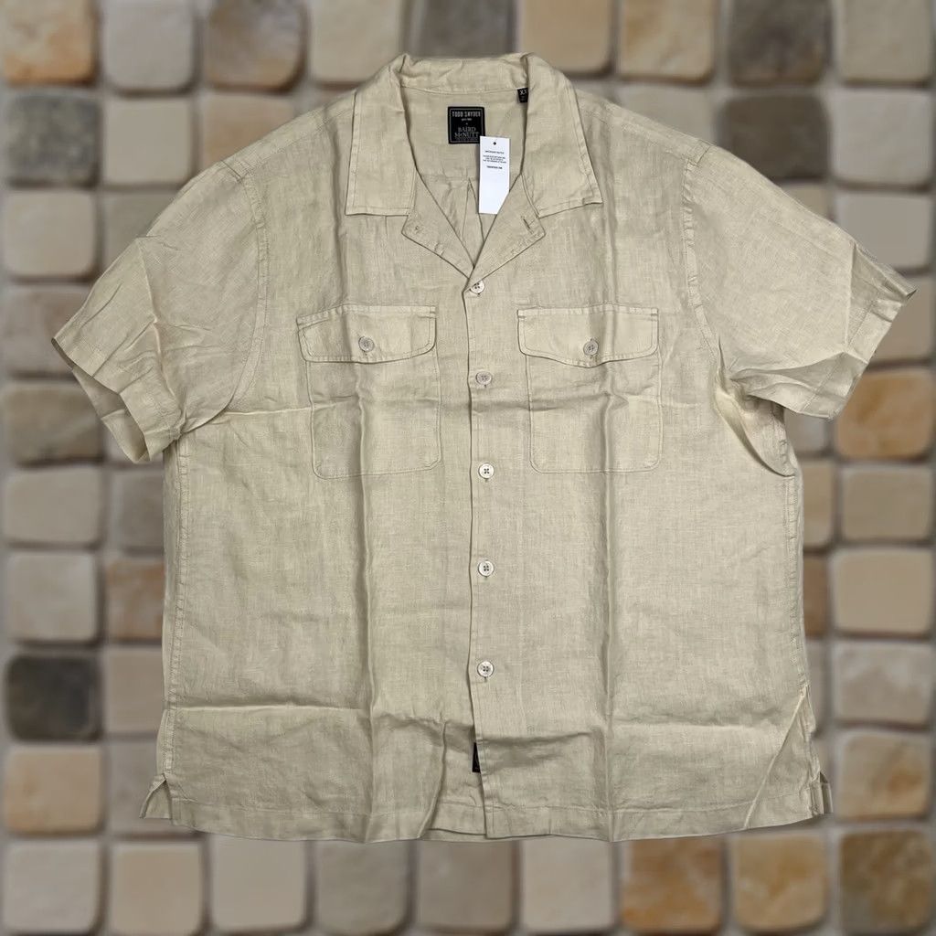Todd Snyder Todd Snyder Shirt Mens 2XL Beige Linen Panama Sand Dollar Baird McNutt Camp Collar Button Size US XXL / EU 58 / 5 - 1 Thumbnail
