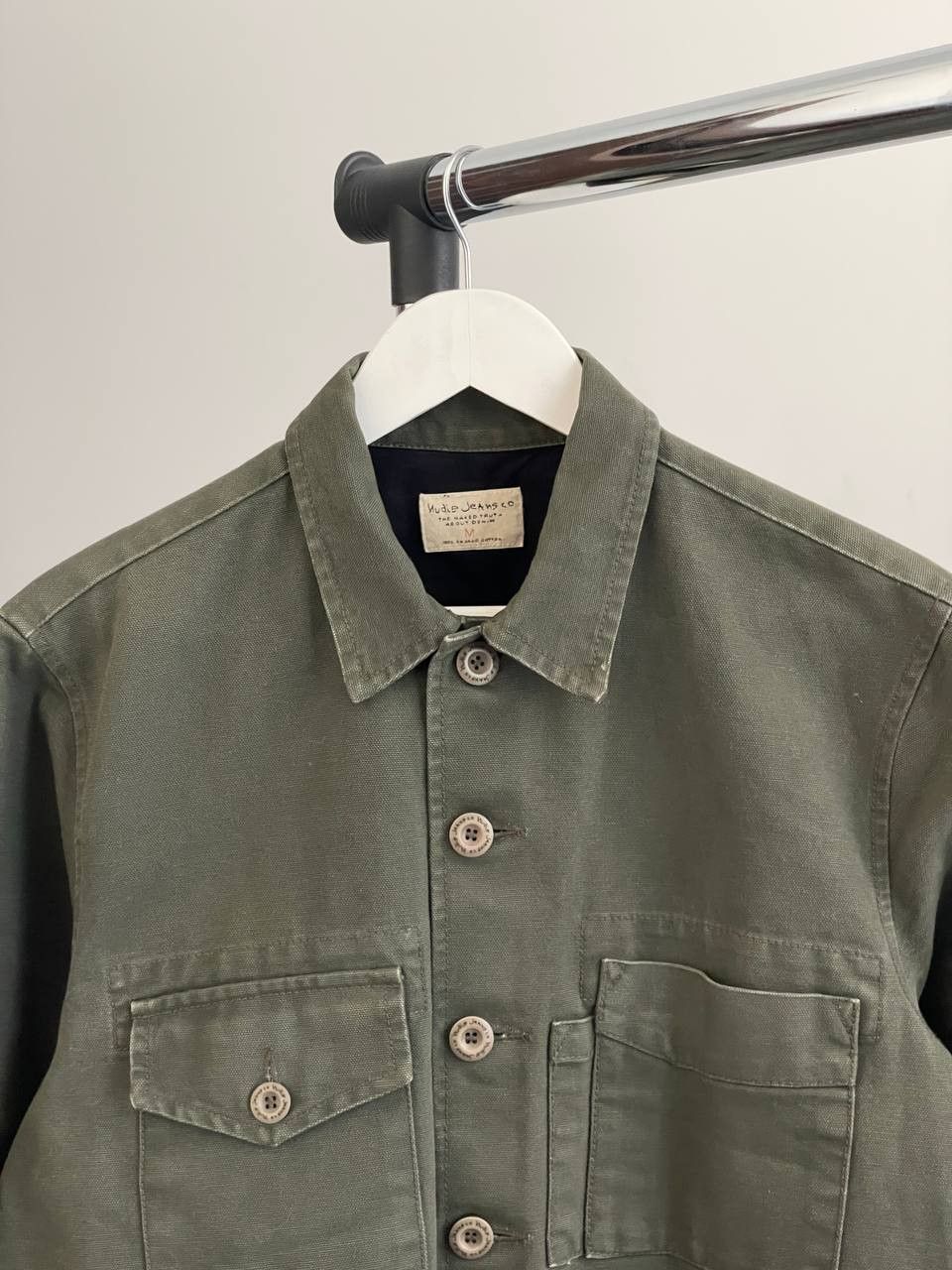 Nudie Jeans Nudie Jeans Sten Army Canvas Overshirt Military Style Jacket Size US M / EU 48-50 / 2 - 3 Thumbnail