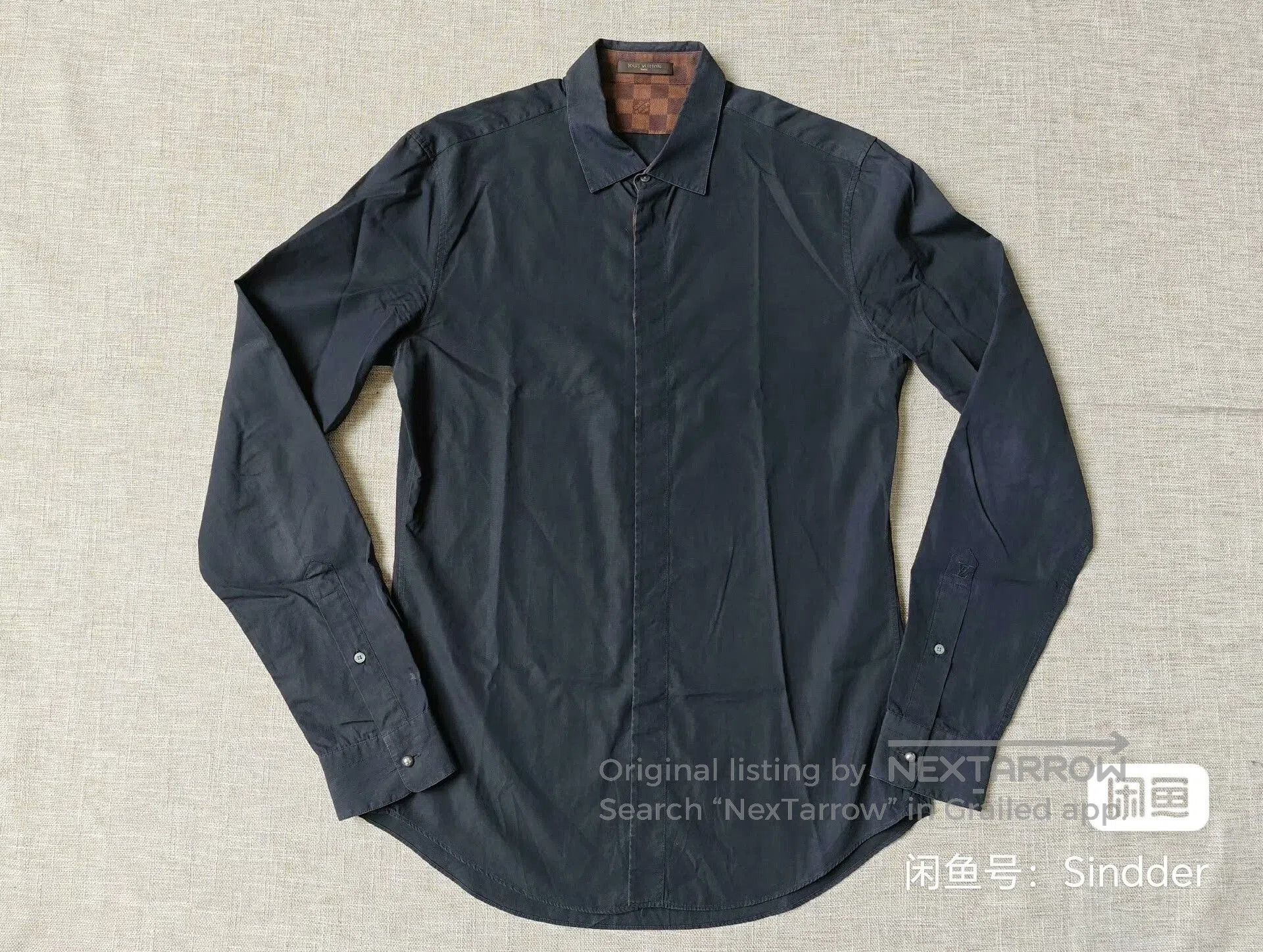 Louis Vuitton Men's Check Collar Shirt.