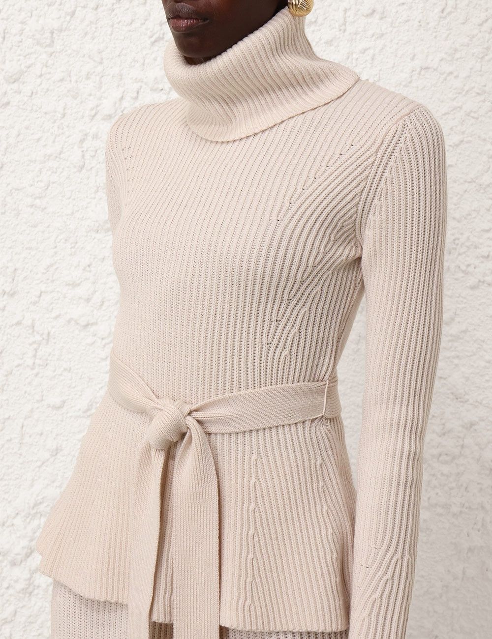 Zimmermann oc11z0825 Illustration Peplum Sweater in Cream Size XS / US 0-2 / IT 36-38 - 5 Thumbnail