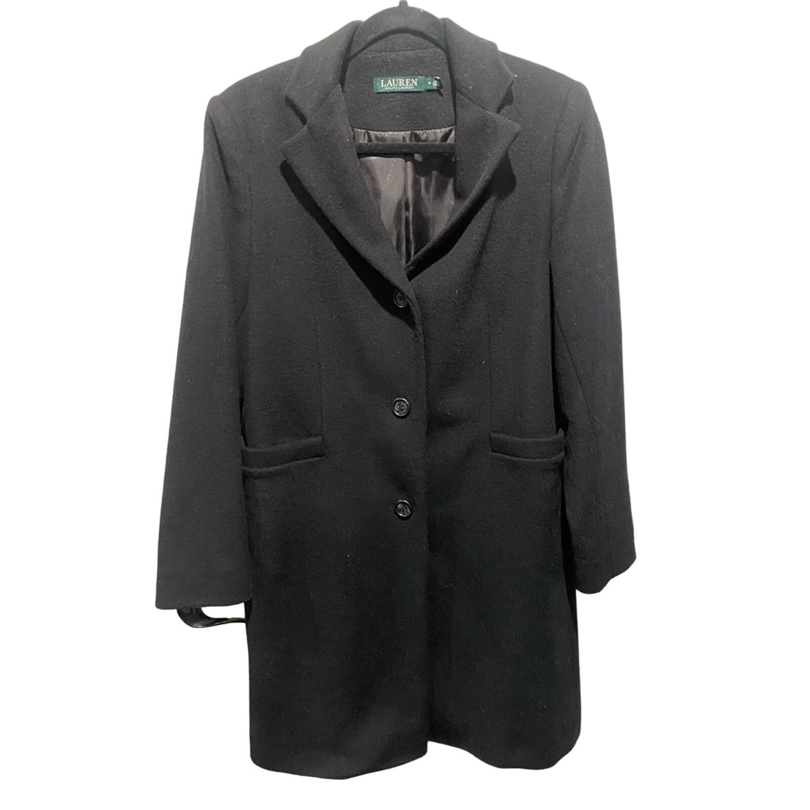 Lauren Ralph Lauren Ralph Lauren Black Wool Front Pockets Reefer Coat 4 Size S / US 4 / IT 40 - 1 Thumbnail