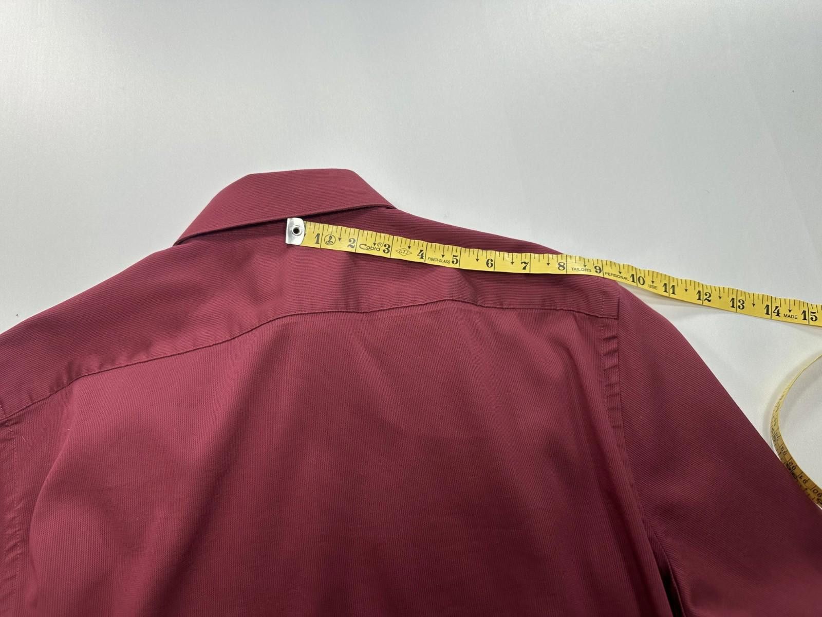 Van Heusen Van Heusen Stain Shield Slim Fit Stretch Button Up Red Men M Size US M / EU 48-50 / 2 - 6 Thumbnail