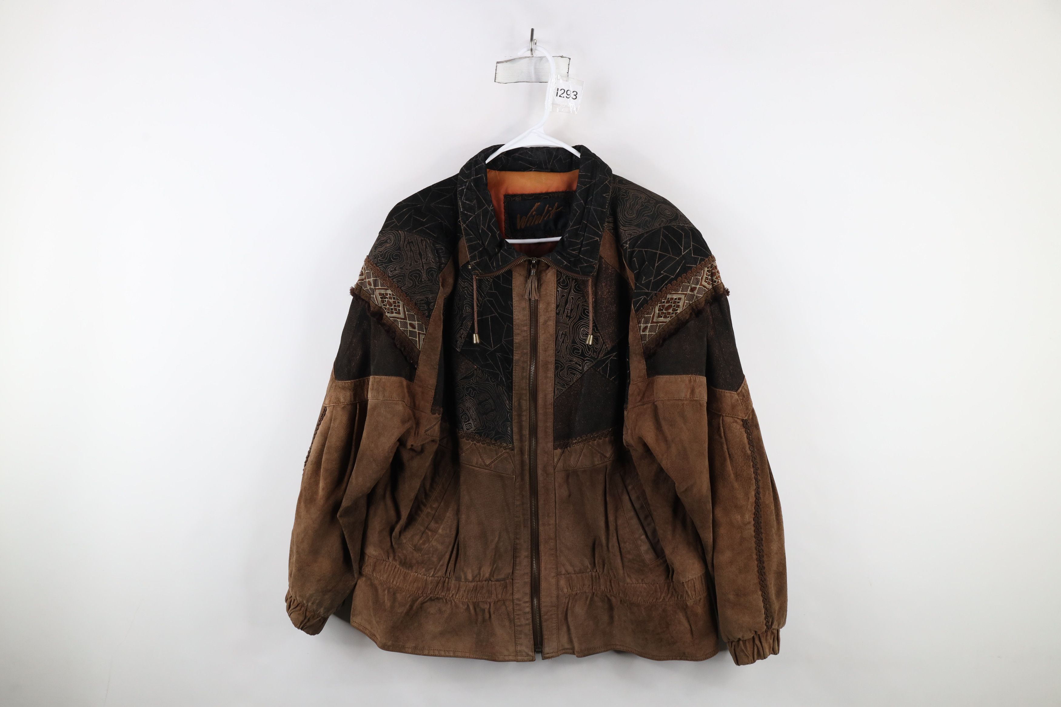 Vintage Vintage 90s Streetwear Suede Leather Patchwork Jacket Size M / US 6-8 / IT 42-44 - 1 Thumbnail