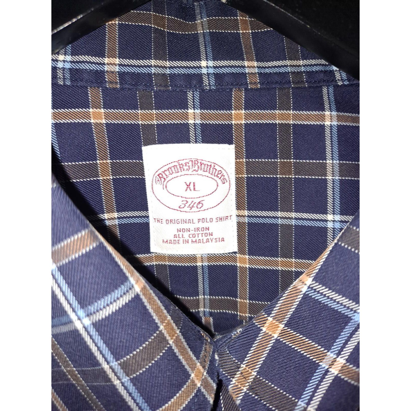 Brooks Brothers Brooks Brothers Blue and Tan Plaid Button Up Shirt Size XL Size US XL / EU 56 / 4 - 2 Thumbnail
