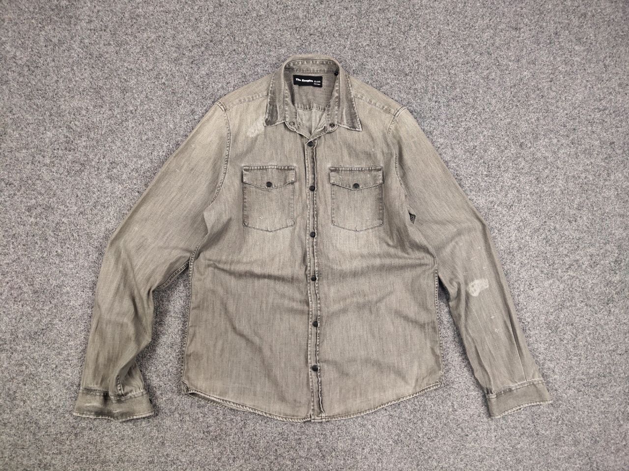 The Kooples The Kooples Jeans Fitted Distressed Button Denim Shirt Size US M / EU 48-50 / 2 - 13 Thumbnail