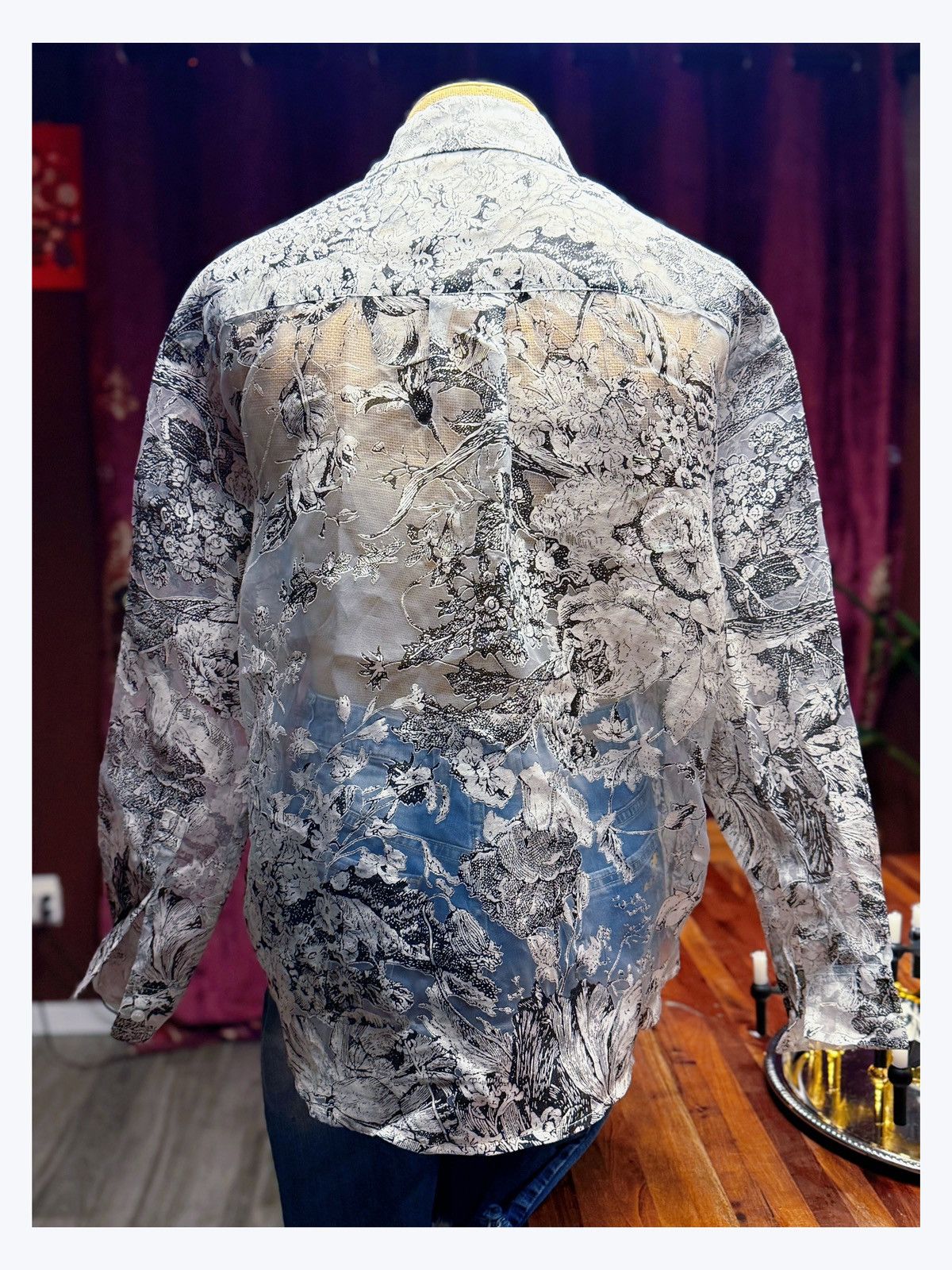 Other Sheer Botanical Print Long-Sleeve Shirt Size US M / EU 48-50 / 2 - 8 Thumbnail
