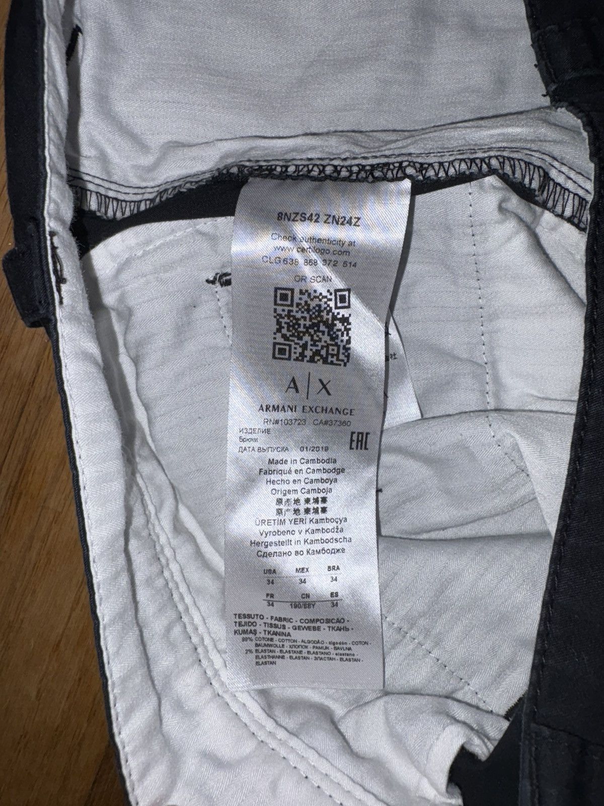 Armani Exchange Armani Exchange Black Khaki Shorts Size US 34 / EU 50 - 4 Thumbnail