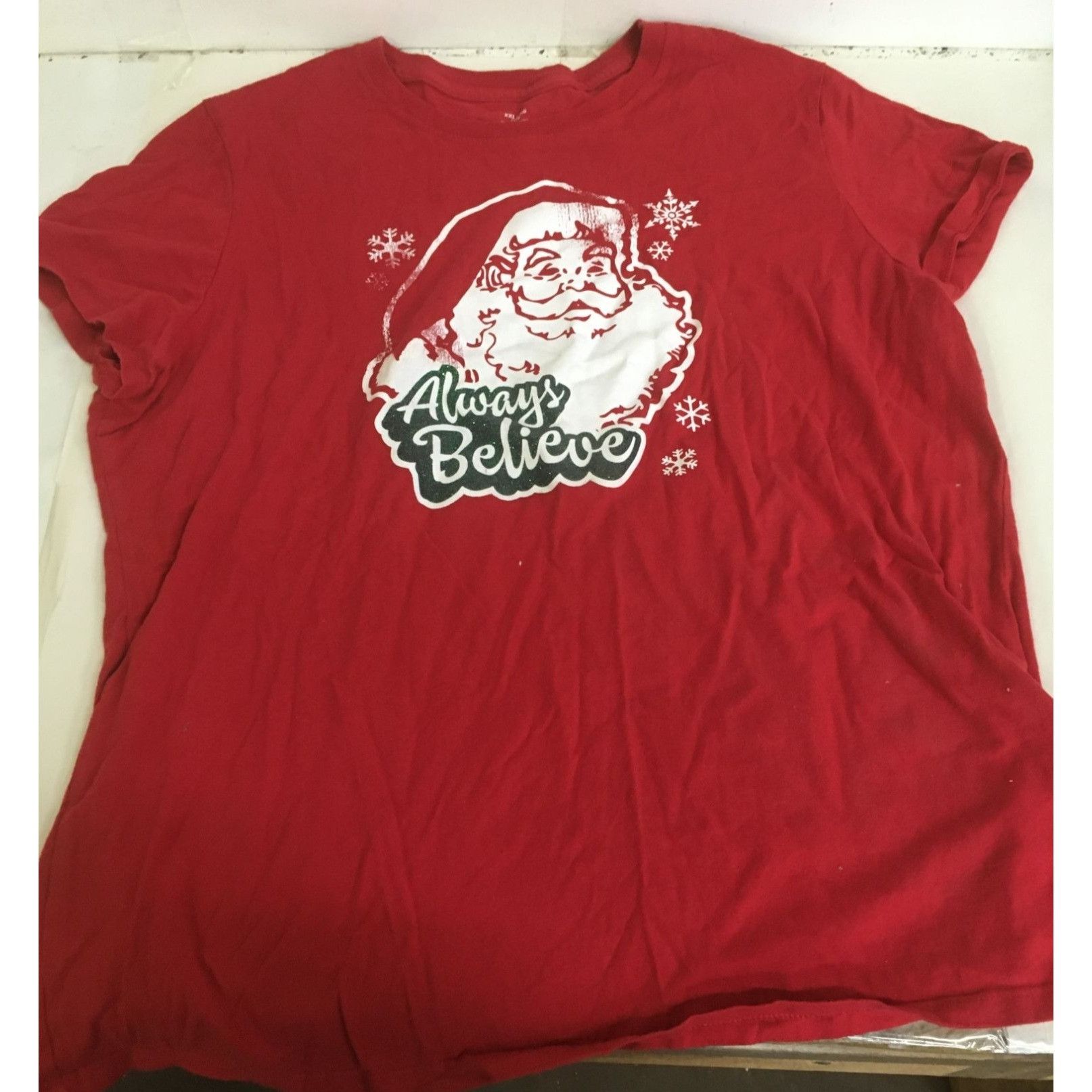 Other Womens XXL Always Believe Christmas Red/Green Tee Shirt Size XXL / US 16-18 / IT 52-54 - 1 Thumbnail