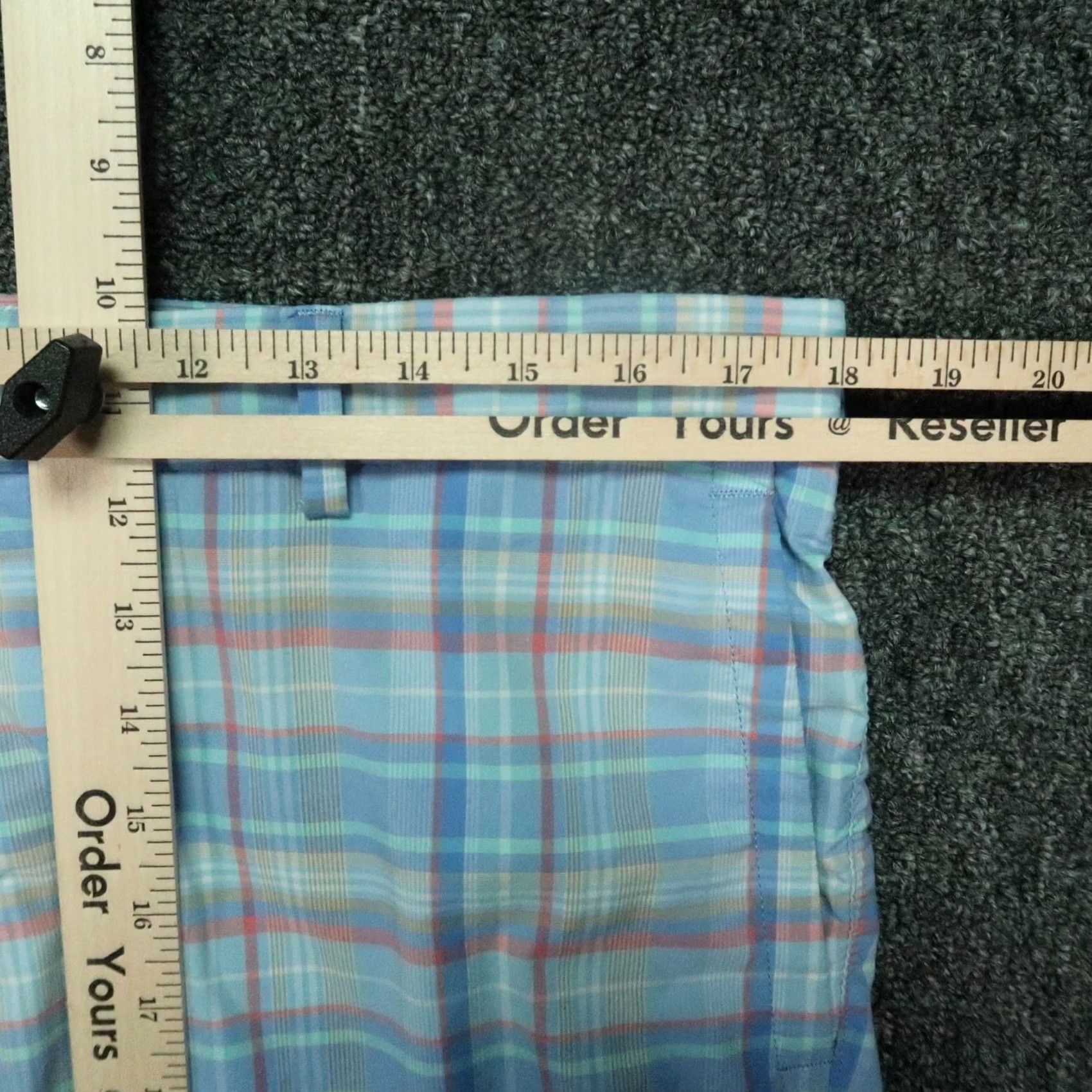 Peter Millar Peter Millar Shorts Mens 36 Blue Plaid Apex Featherweight Chino Socks? Size US 36 / EU 52 - 7 Thumbnail