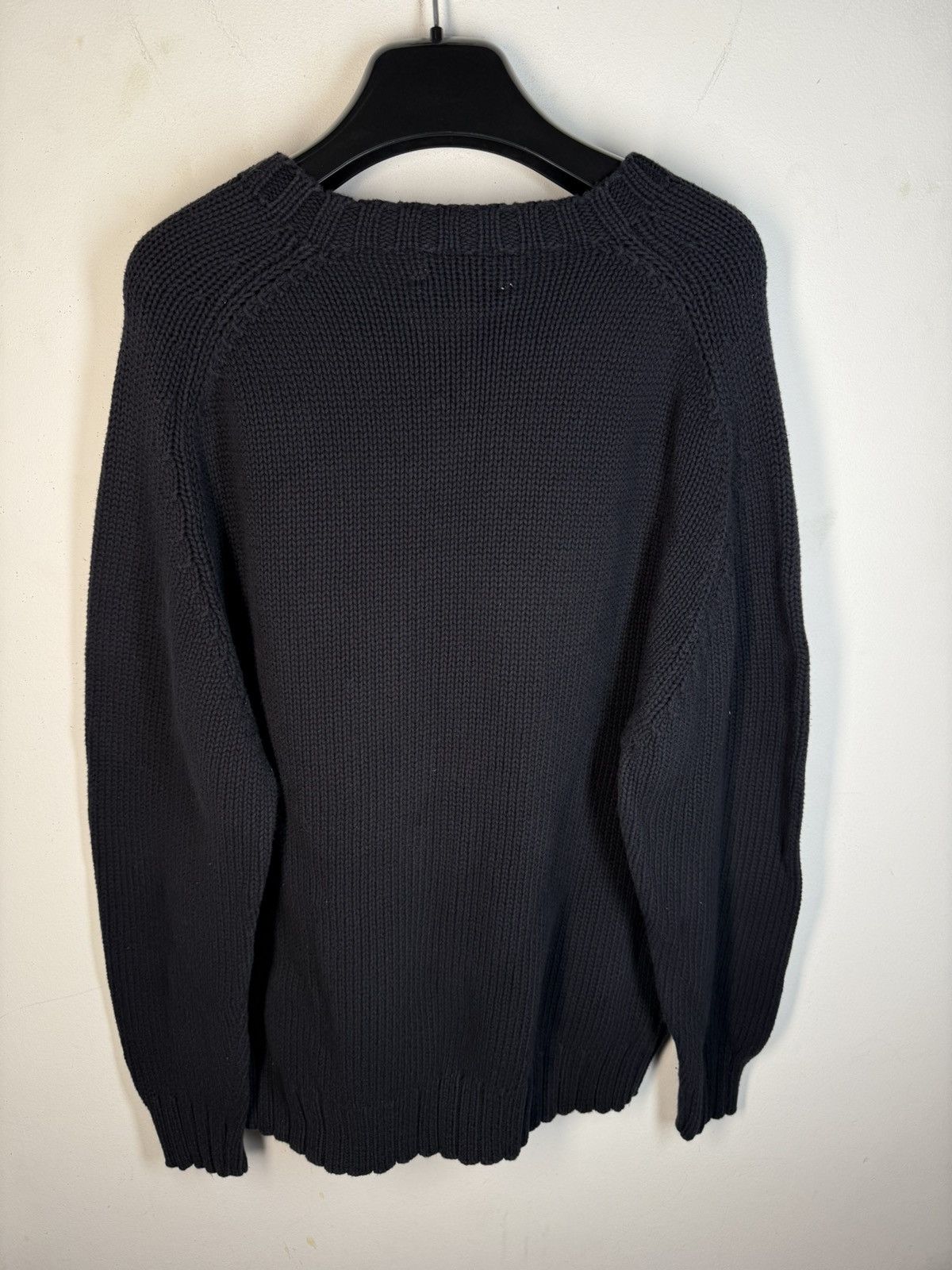 Yves Saint Laurent Heavy YSL Sweater Knit Thick V-neck Navy/Grey YSL Sweatshirt Size US L / EU 52-54 / 3 - 4 Thumbnail