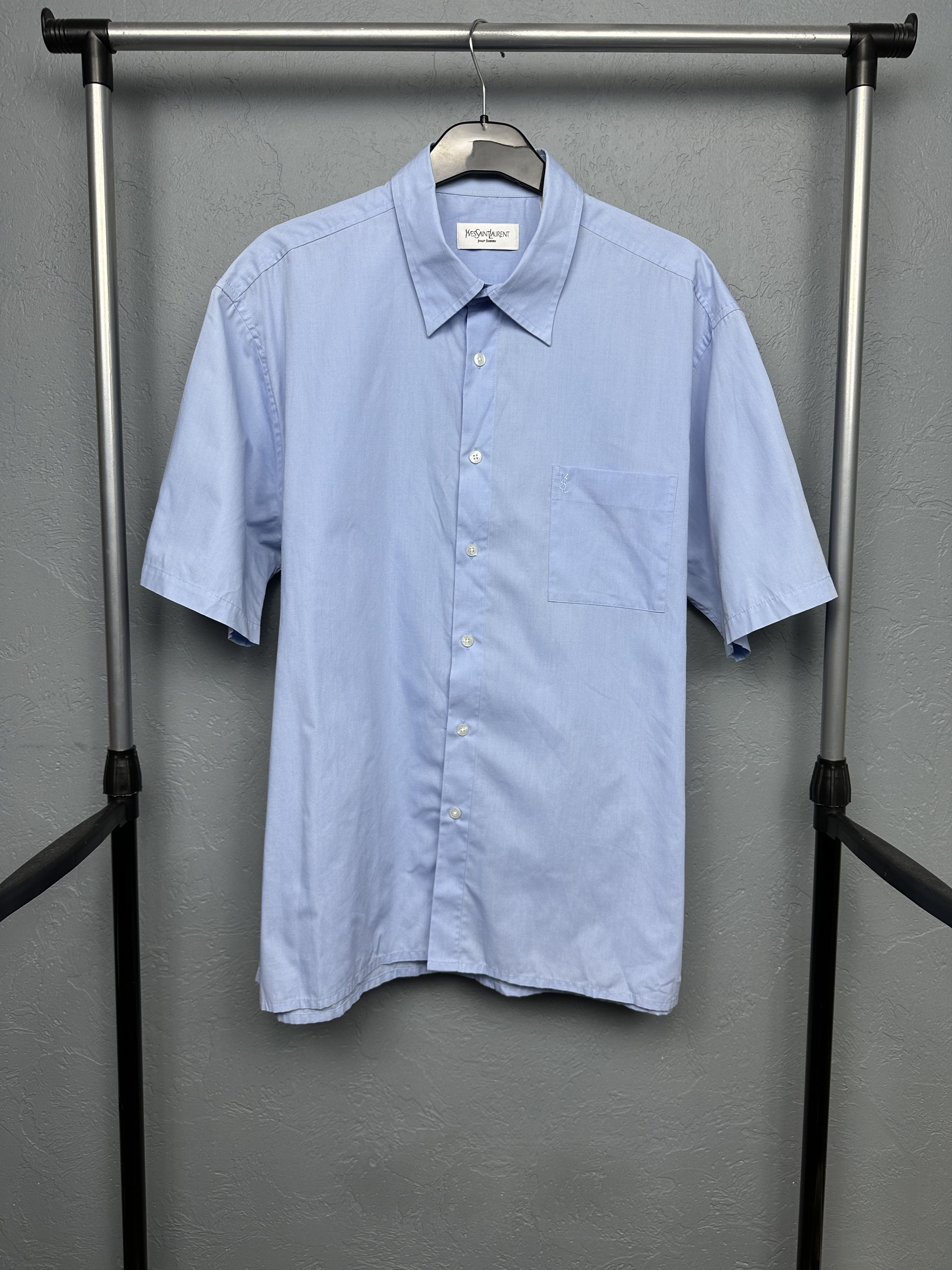 Yves Saint Laurent Yves Saint Laurent YSL Mens Short Sleeve Shirt Size US XL / EU 56 / 4 - 1 Thumbnail