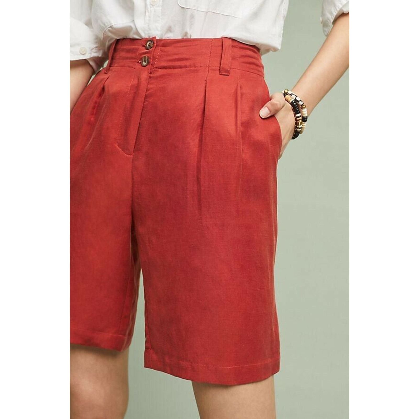Anthropologie New Anthropologie Coastline Bermuda Shorts $98 Size 24 Size 24" / US 00 / IT 34 - 3 Thumbnail