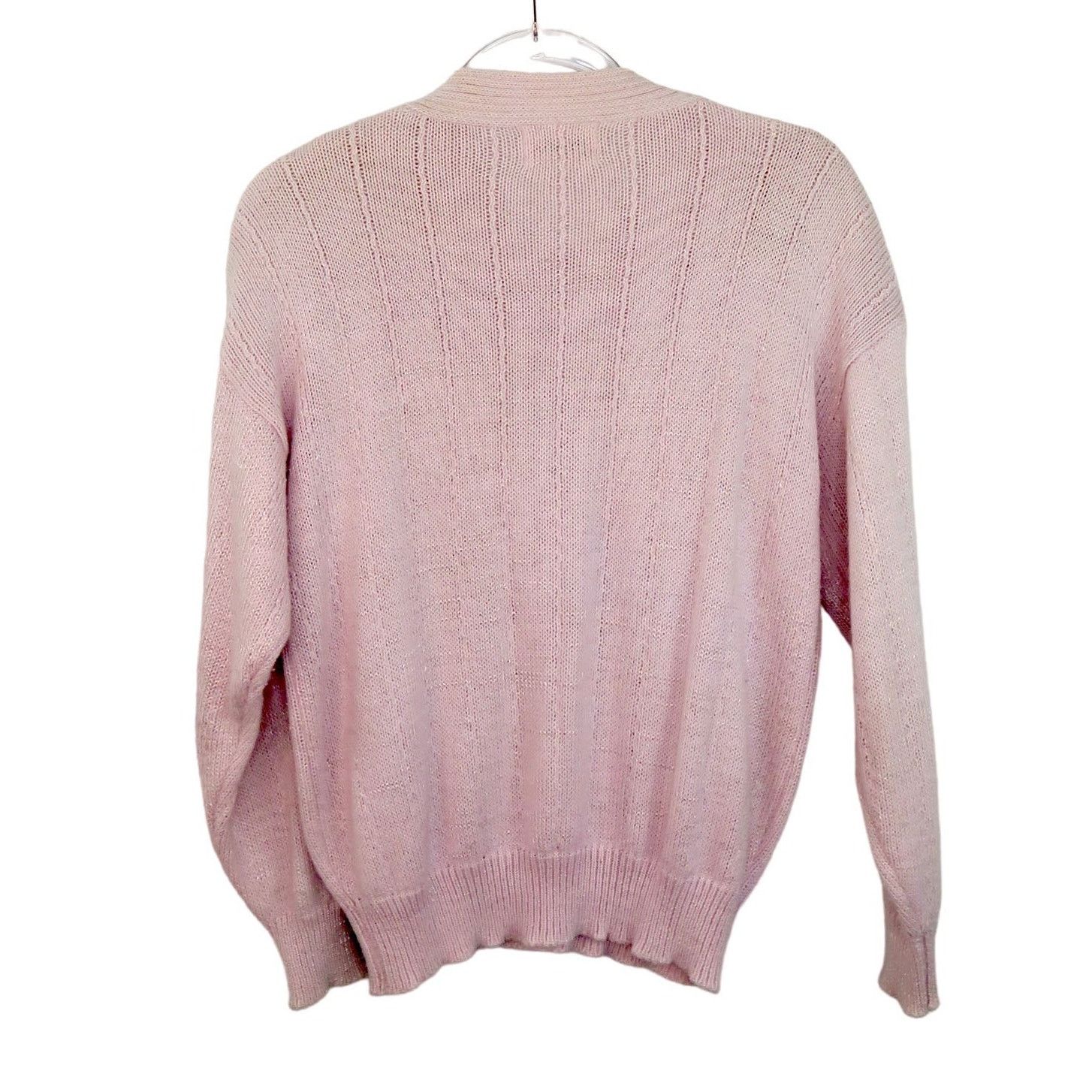 Vintage Vintage Pink Beaded Embroidered Sweater Large Grandmacore Size L / US 10 / IT 46 - 2 Thumbnail