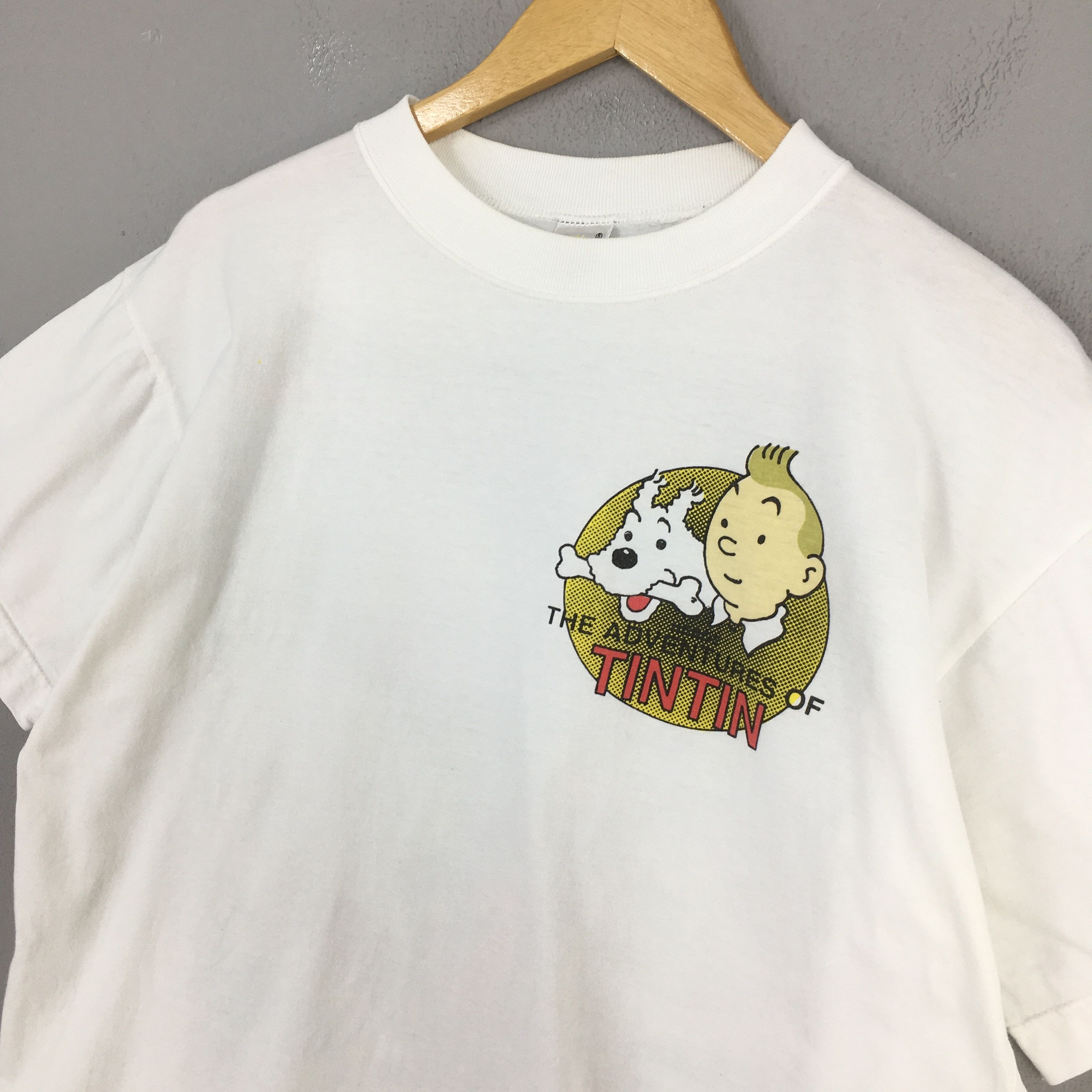 Vintage 90s The Adventures of Tintin The Black Island Tshirt L Size US L / EU 52-54 / 3 - 3 Thumbnail