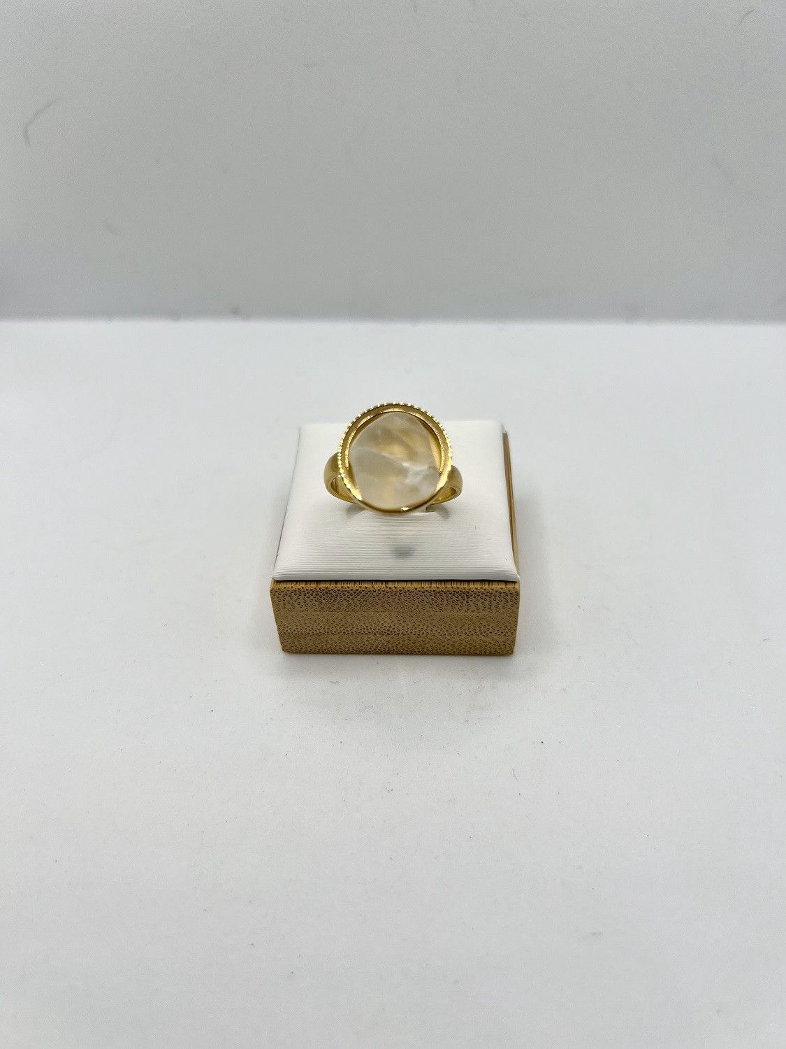 Handmade Moon Quartz Gold Stainless Steel Ring - size 7.75 Size ONE SIZE - 1 Thumbnail