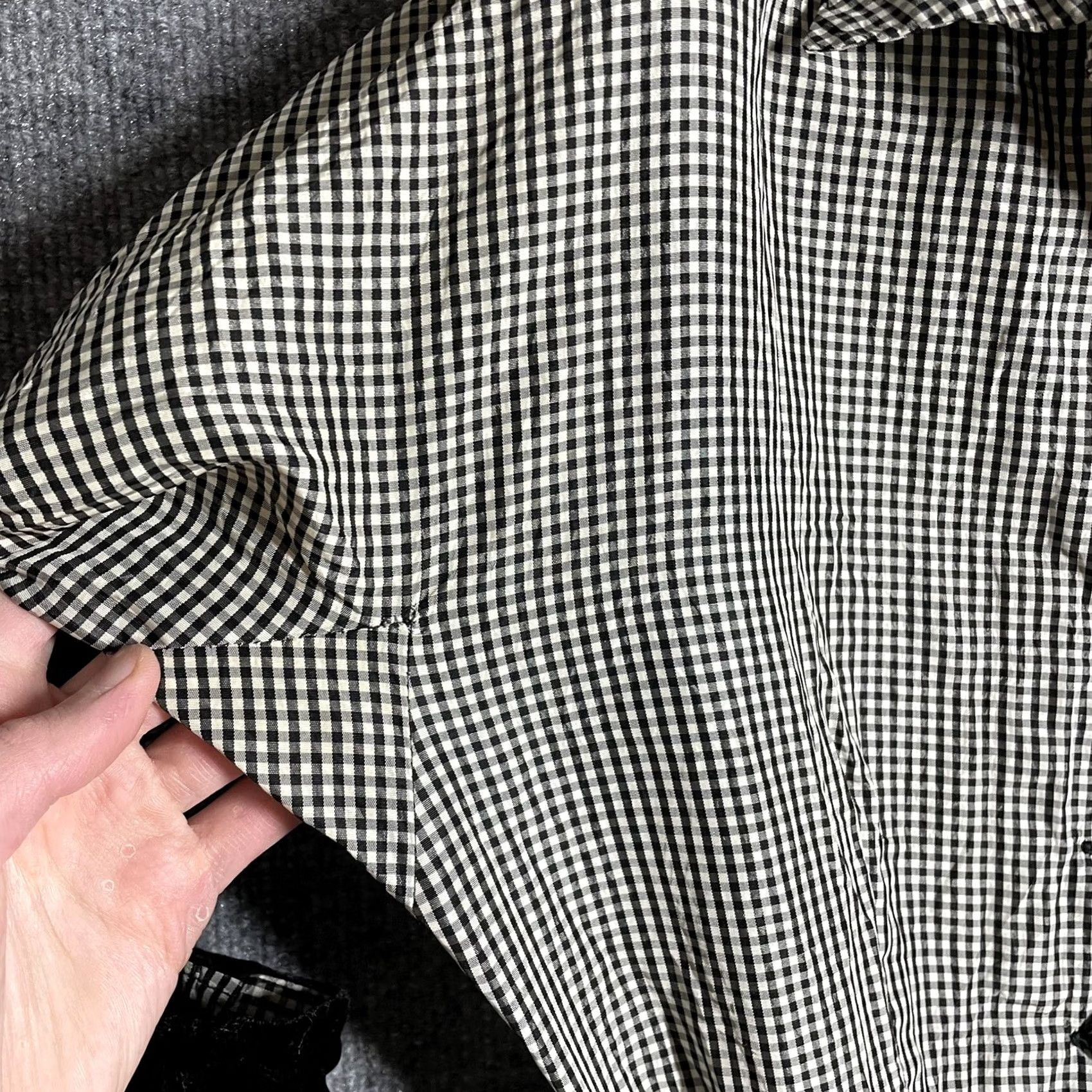 Velvet VINTAGE 1950s Rockabilly Gingham Plaid Dress Women Small Black Velvet Shirtwaist Nylon Size S / US 4 / IT 40 - 7 Thumbnail