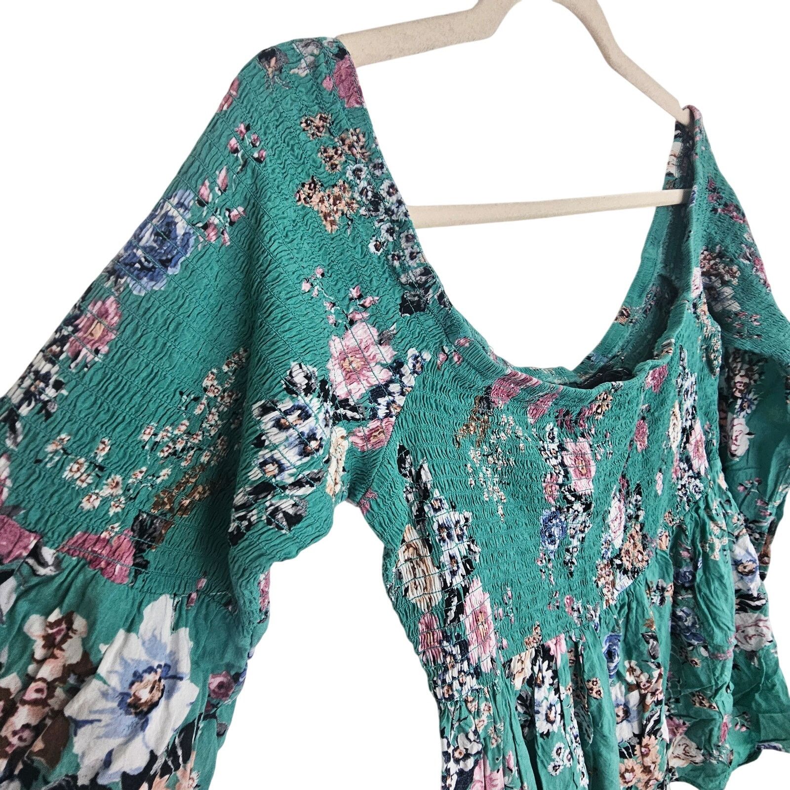 Torrid Torrid Womens Floral Smocked Off Shoulder Top Plus Size 1X Size XL / US 12-14 / IT 48-50 - 5 Thumbnail