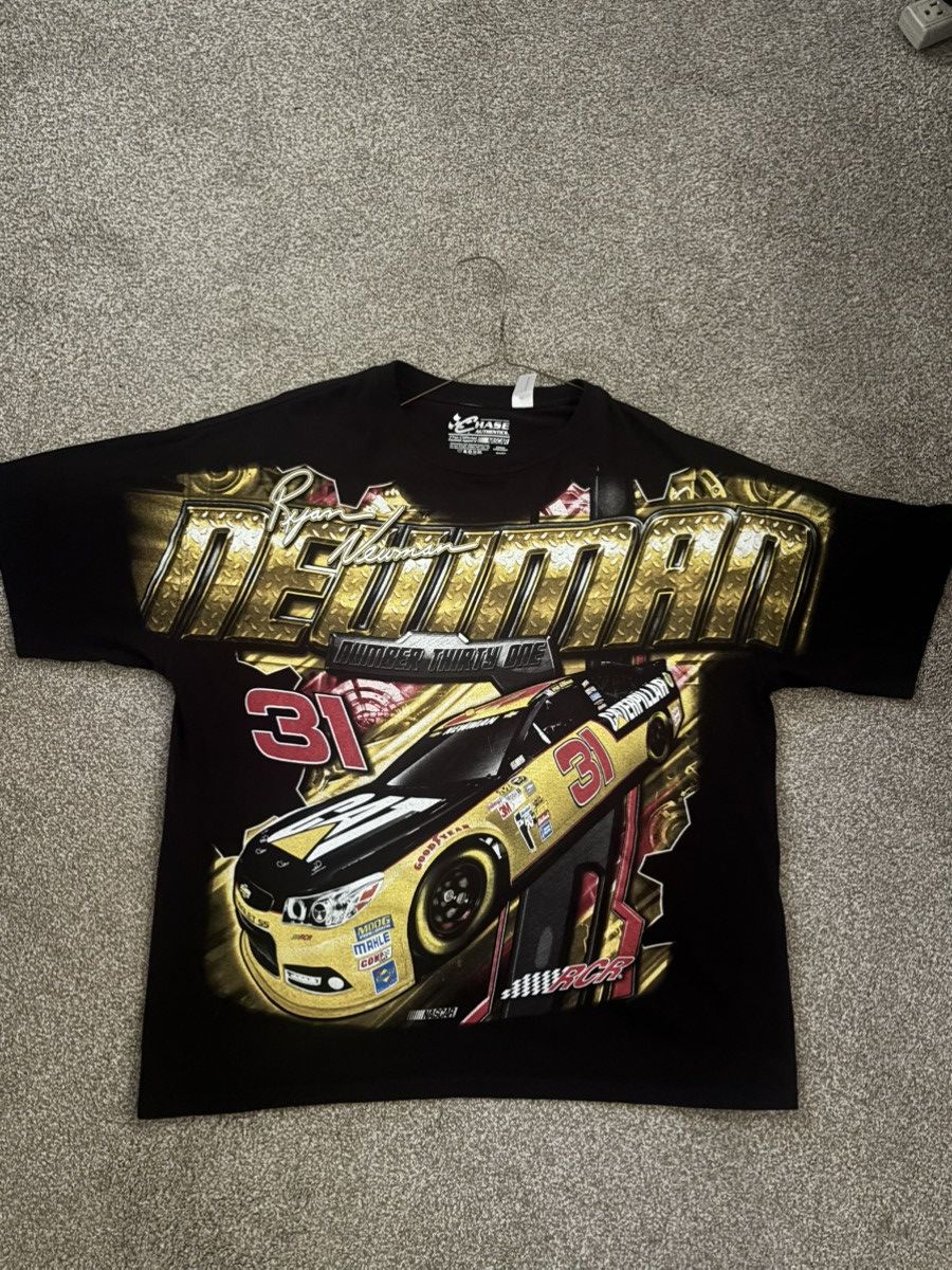 Vintage Ryan Newman Black and gold NASCAR t-shirt Size US XL / EU 56 / 4 - 1 Thumbnail