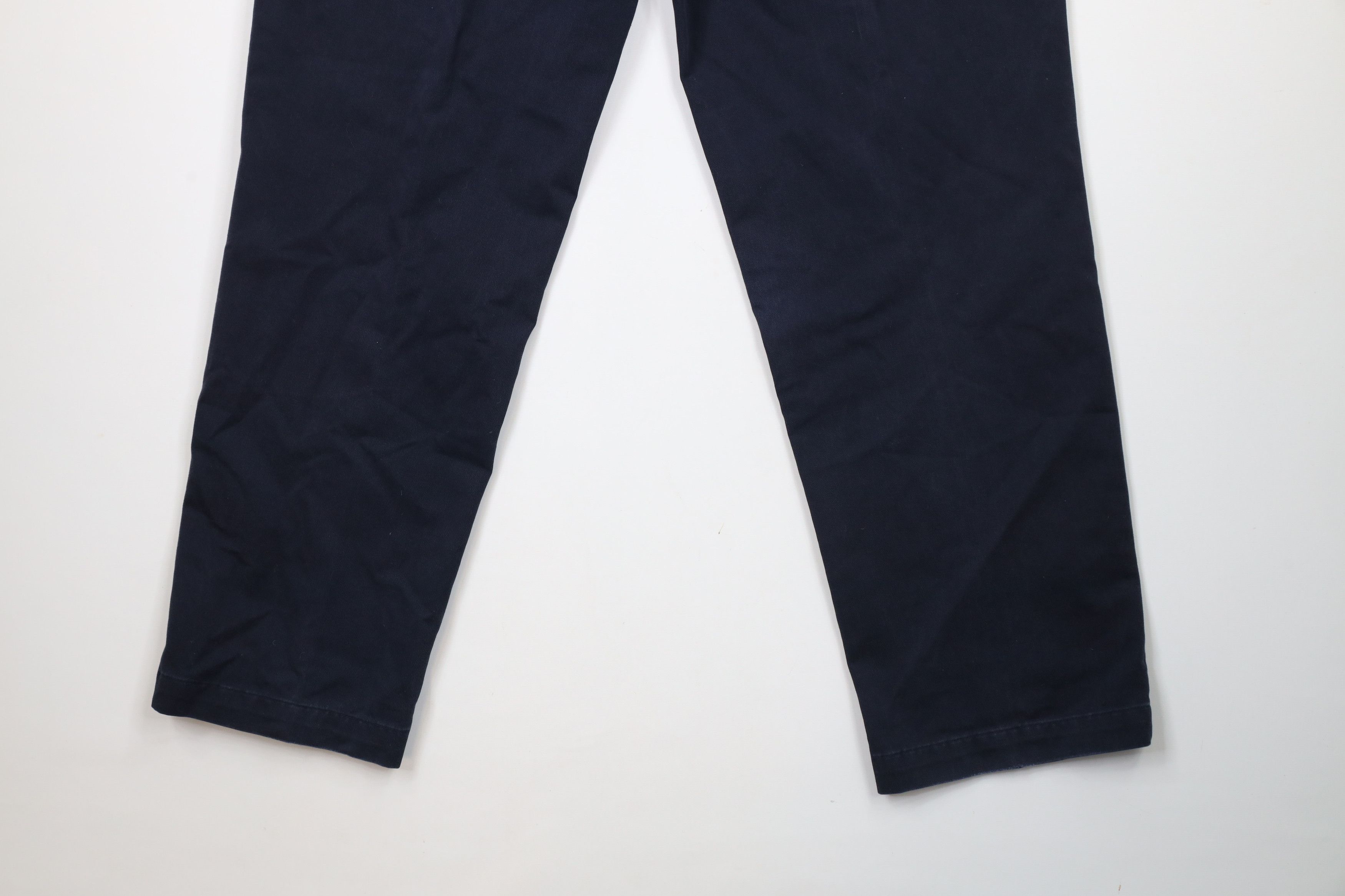 Ralph Lauren × Vintage Vintage 90s Ralph Lauren Wide Leg Chino Pants Navy Blue Size US 35 - 14 Thumbnail