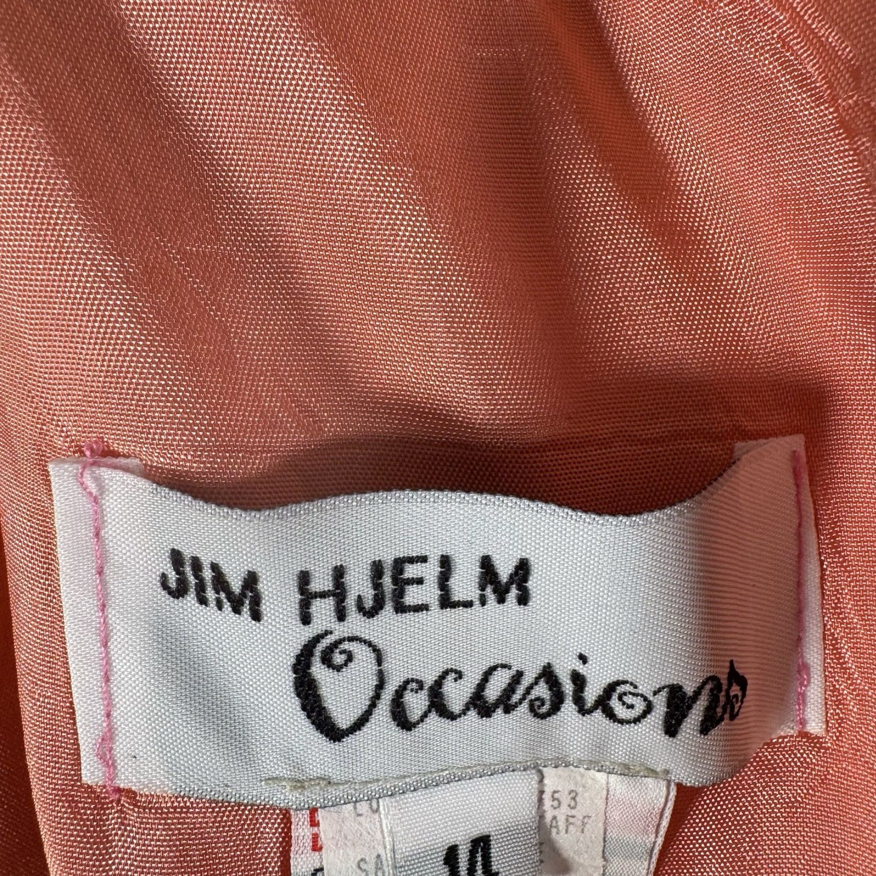 Vintage VINTAGE Jim Hjelm Dress A-Line 14 Sleeveless Satin Taffeta Orange Midi Formal Bridesmaid 90s Wedding Women's Size XL / US 12-14 / IT 48-50 - 7 Thumbnail