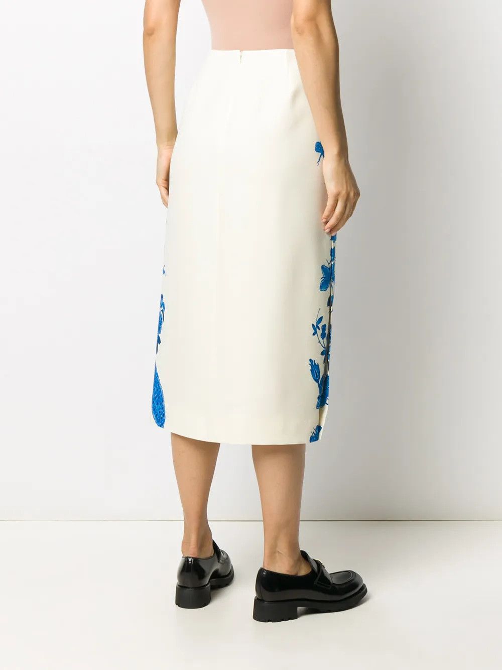 Valentino o1y0326 Midi Skirt in Blue/White Size 32" / US 10 / IT 46 - 4 Thumbnail