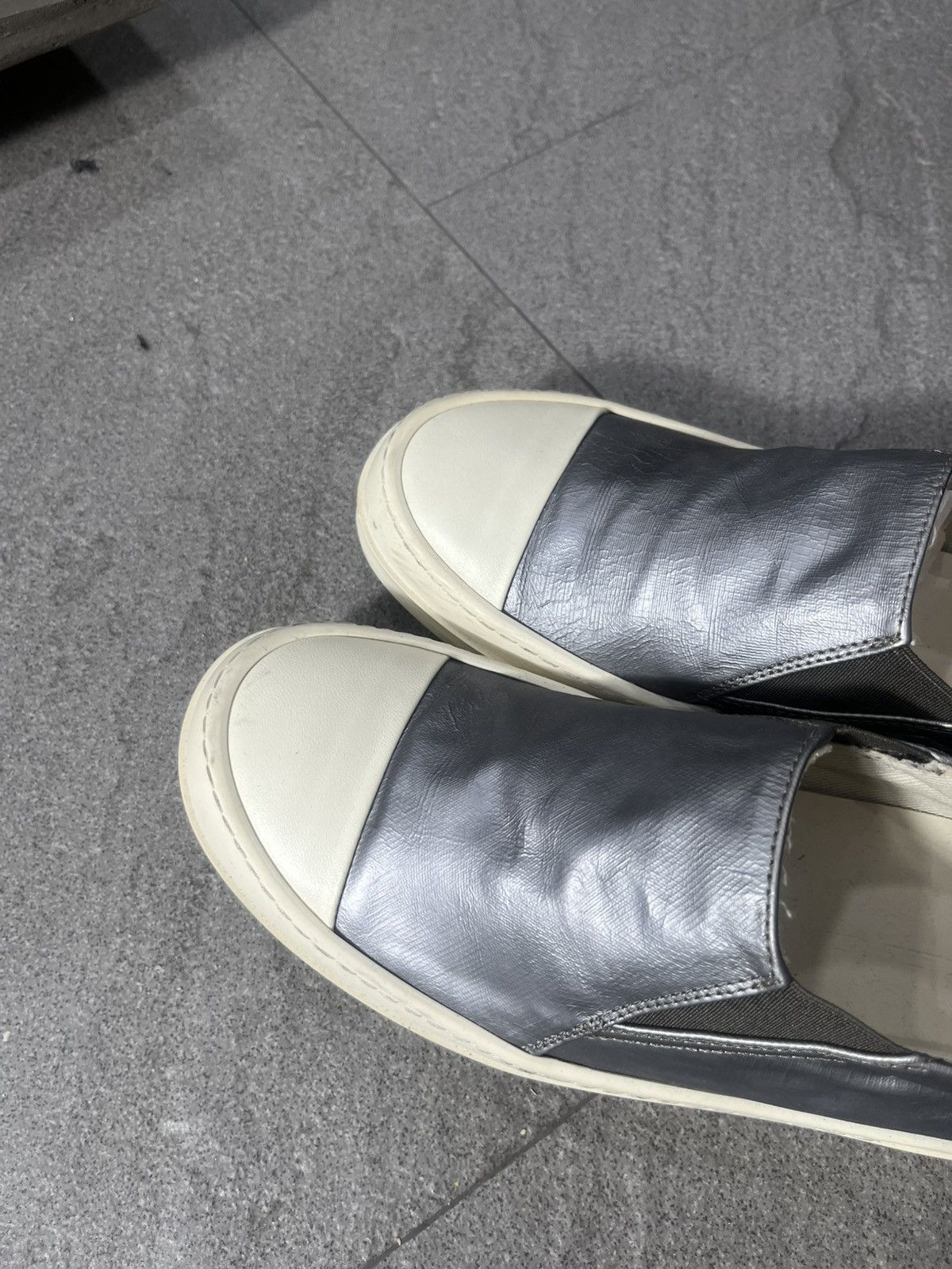 Rick Owens Rick Owens DRKSHDW Cap Toe Slip On Sneakers Grey Size US 5.5 / EU 38 - 8 Thumbnail