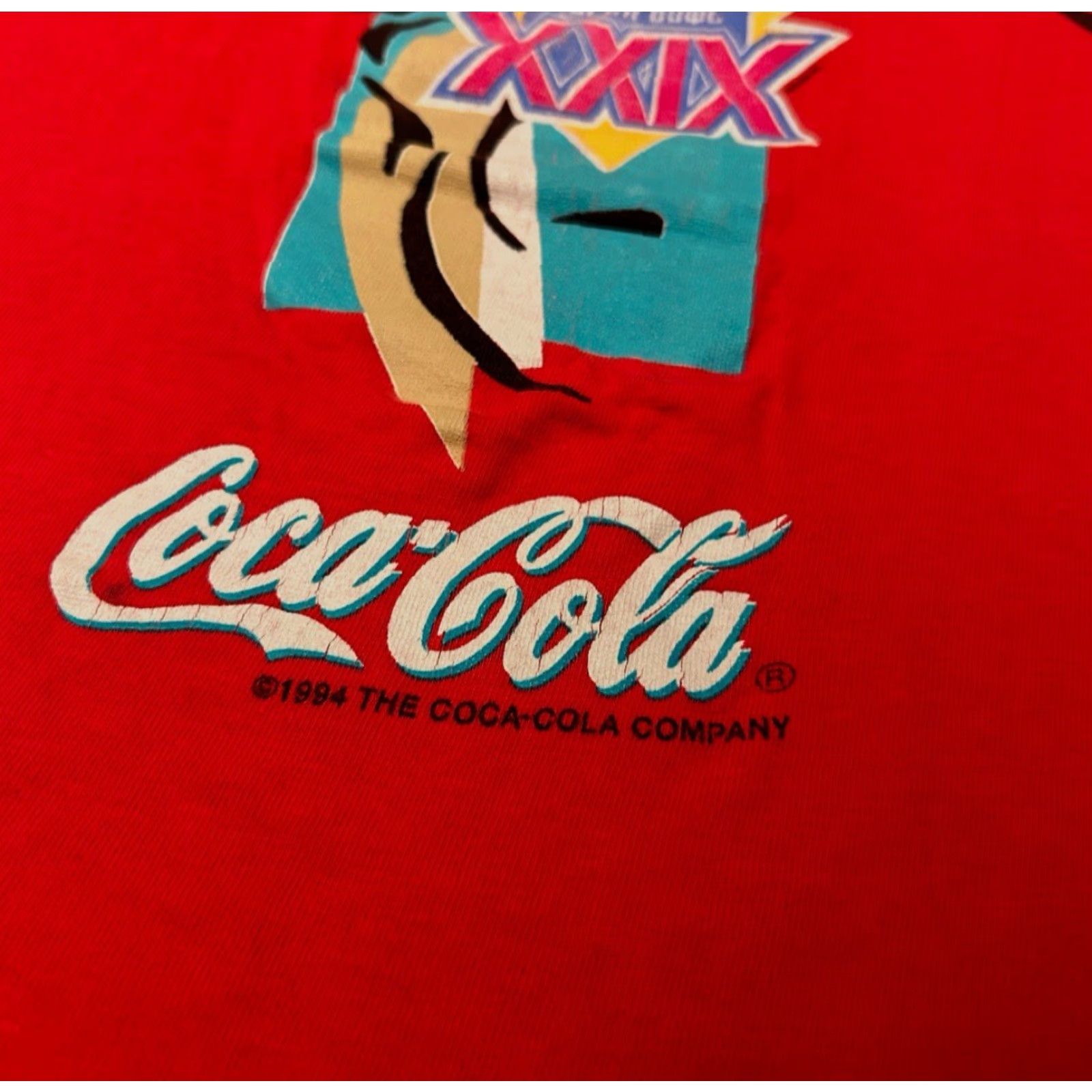 Logo 7 VINTAGE 90s NFL Super Bowl XIXX 1994 1995 Coca-Cola South Florida VTG Shirt XL Shirt Mens Red 90s Sports Florida Nike? Size US XL / EU 56 / 4 - 3 Thumbnail