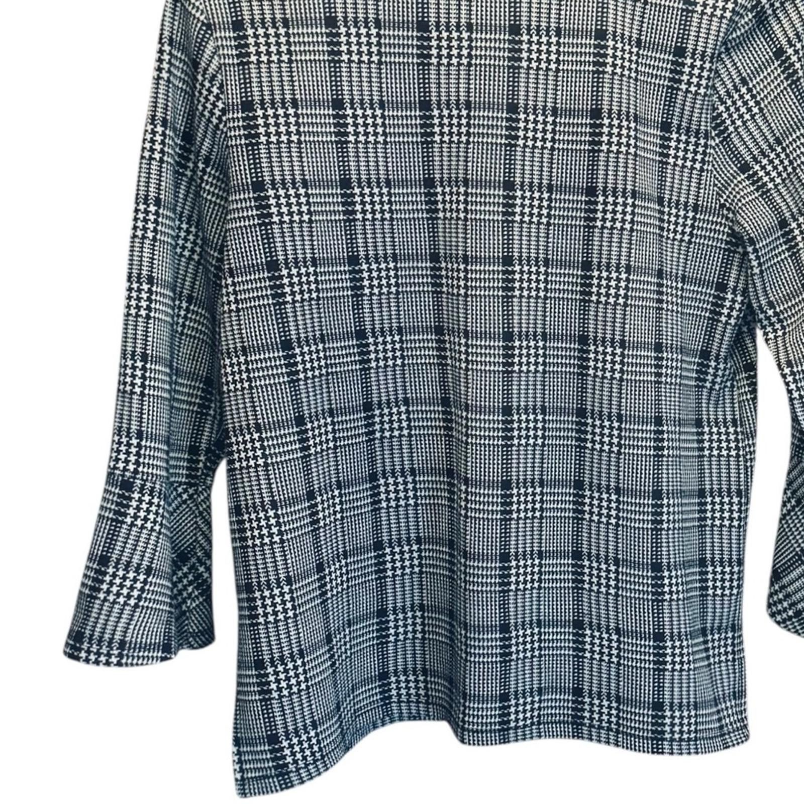 Designer Finn & Grace. Houndstooth Preppy Blouse. Size Medium. Size M / US 6-8 / IT 42-44 - 7 Thumbnail