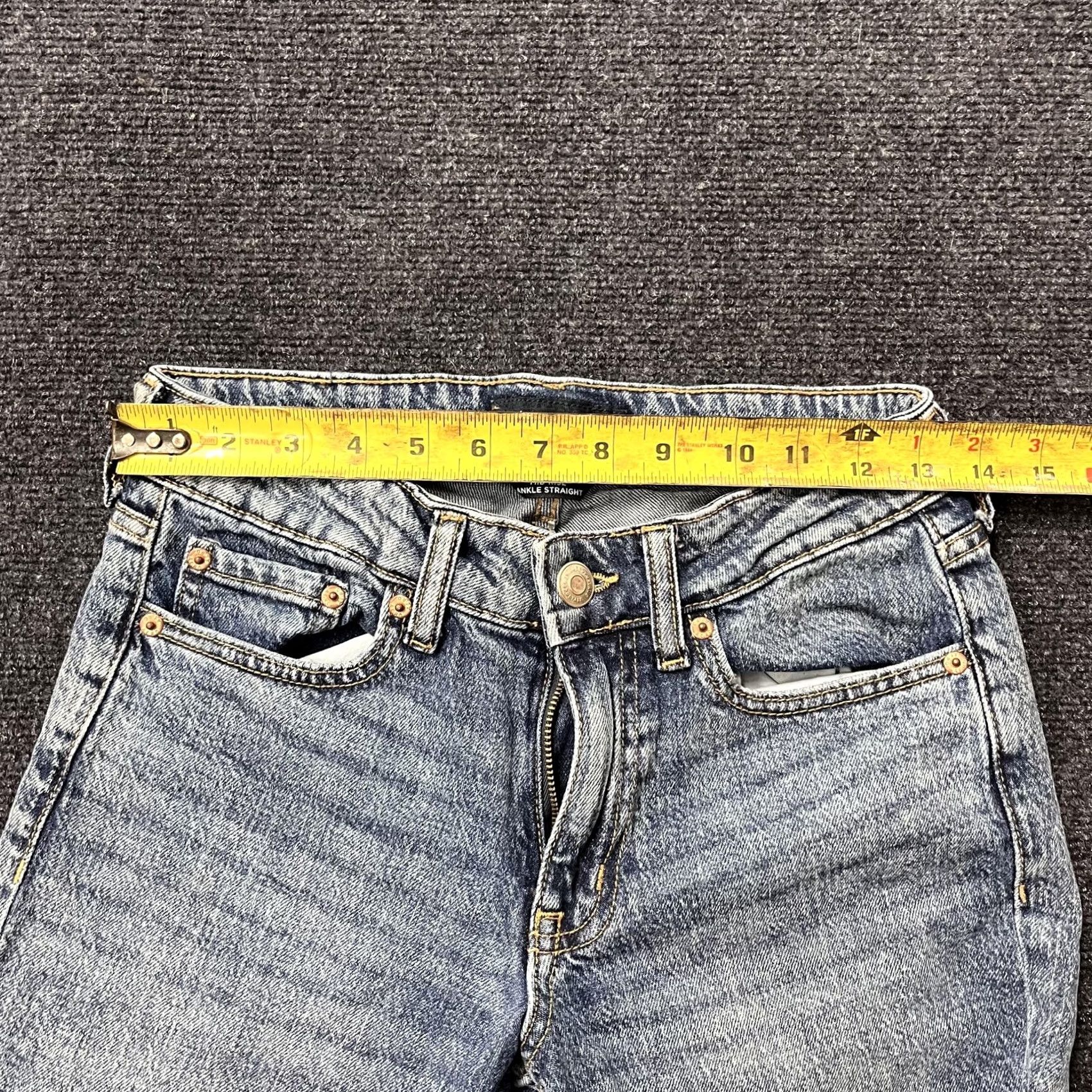 Vintage Aéropostale Jeans Mid Rise Ankle Straight Womens 0 Medium Blue Stretch Denim Jeans Women Regular Fit Pocket Zip Closure Size 25" / US 0 / IT 36 - 7 Thumbnail