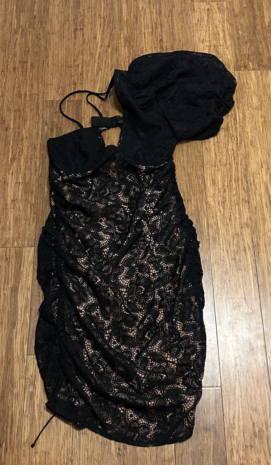 For Love & Lemons For love and Lemons Black Lace Single Puff Sleeve Dress Size S / US 4 / IT 40 - 4 Thumbnail