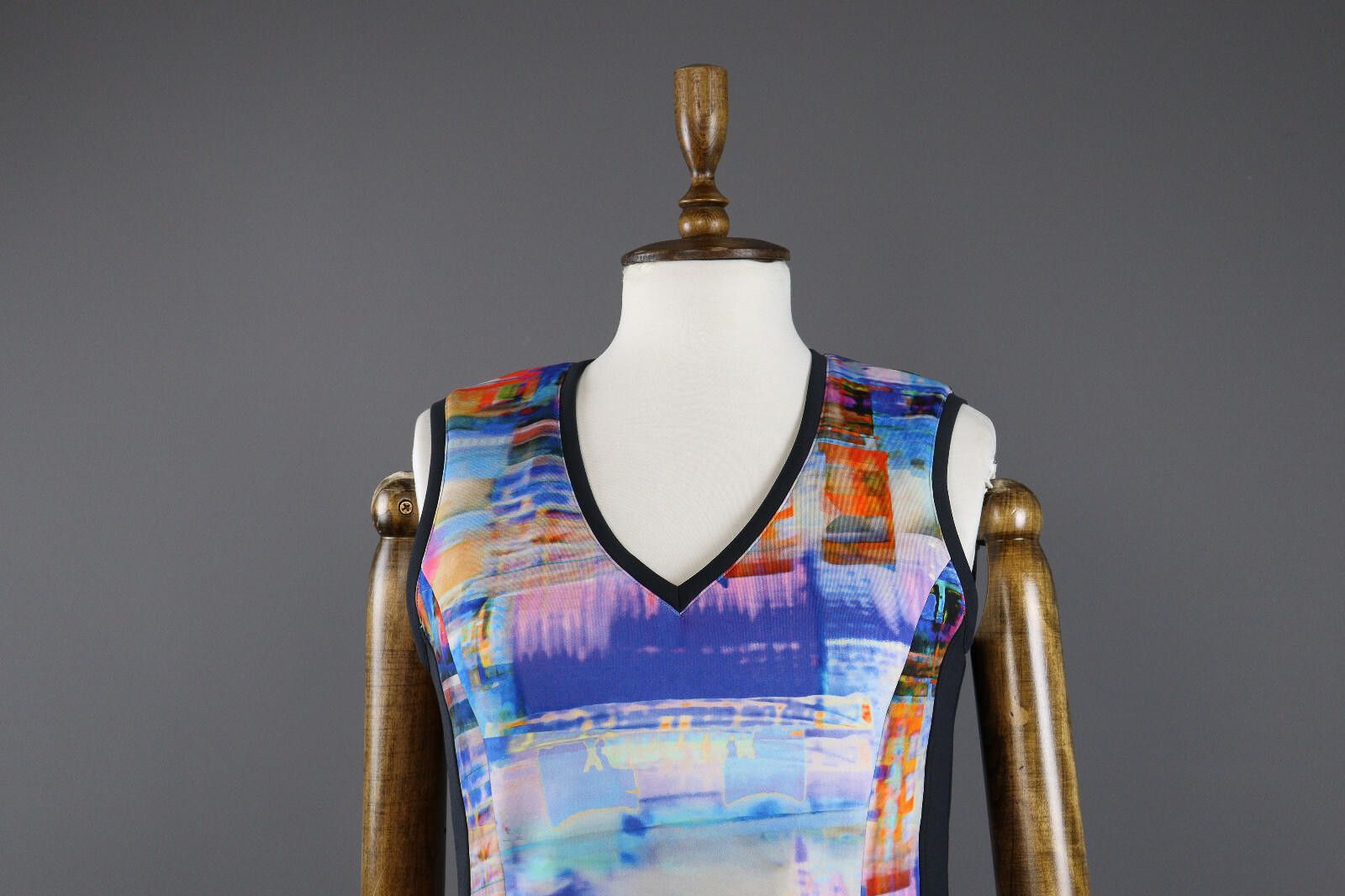 Designer Marc Cain Multicolour Geometric Cocktail Party Dress Size 3 Size M / US 6-8 / IT 42-44 - 2 Thumbnail