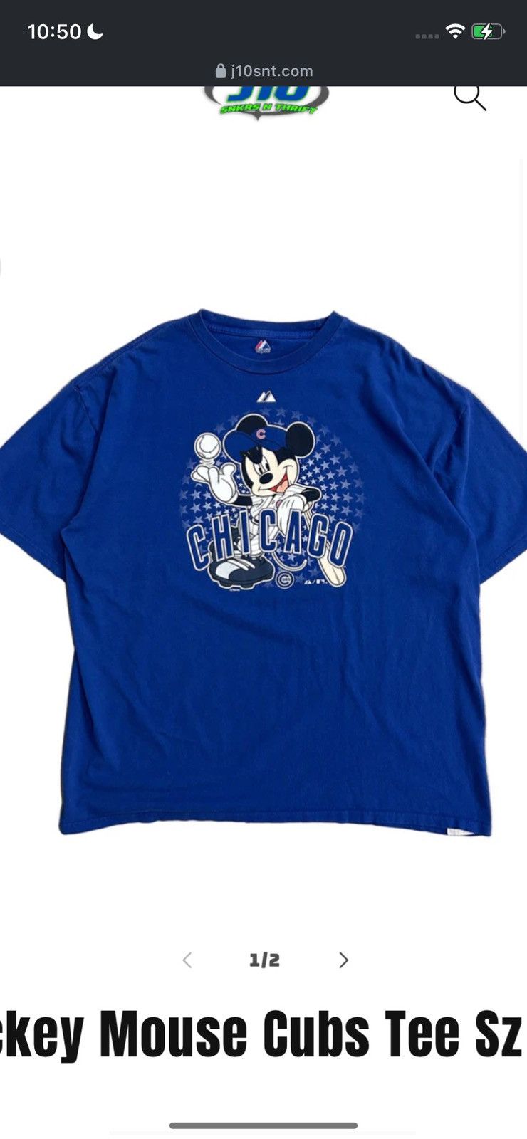 MLB Vintage Mickey Mouse Cubs Tee Sz 2XL Size US XXL / EU 58 / 5 - 2 Thumbnail