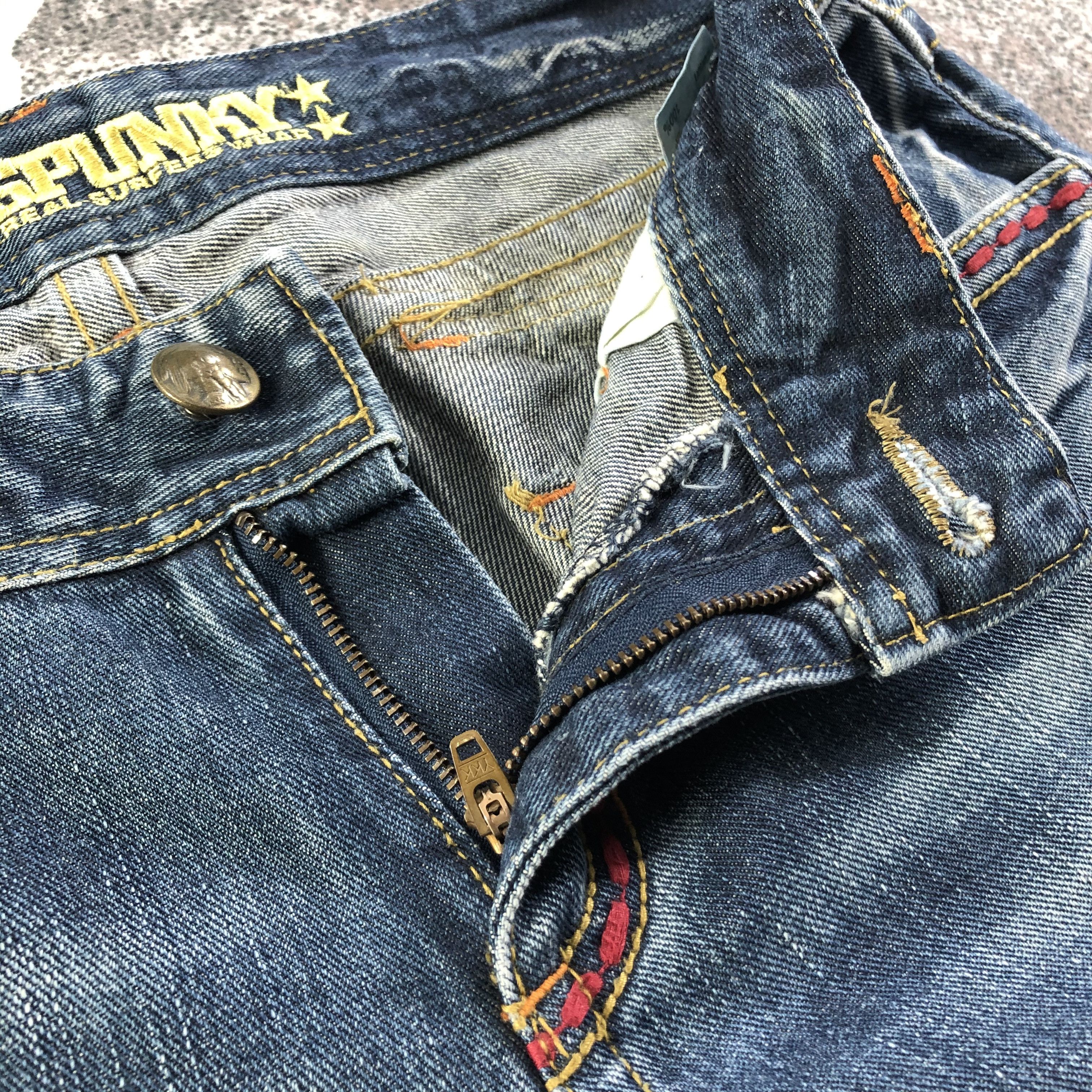 Japanese Brand Buzz Spunky Faded Blue Flared Jeans KJ2105 Size US 32 / EU 48 - 8 Thumbnail