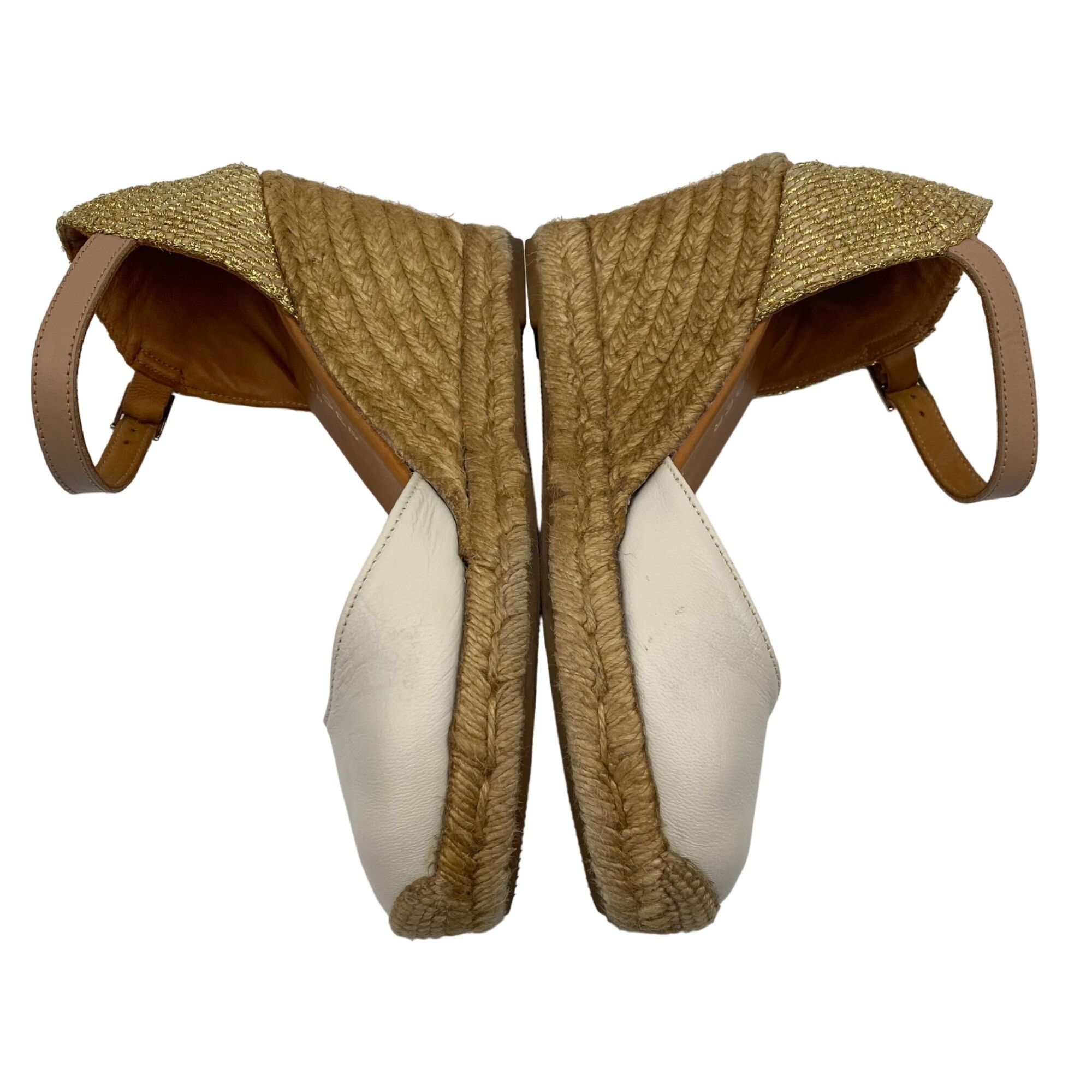 Kurt Geiger Kurt Geiger London Monty White/Gold wedge heel espadrilles W Size US 8 / IT 38 - 6 Thumbnail
