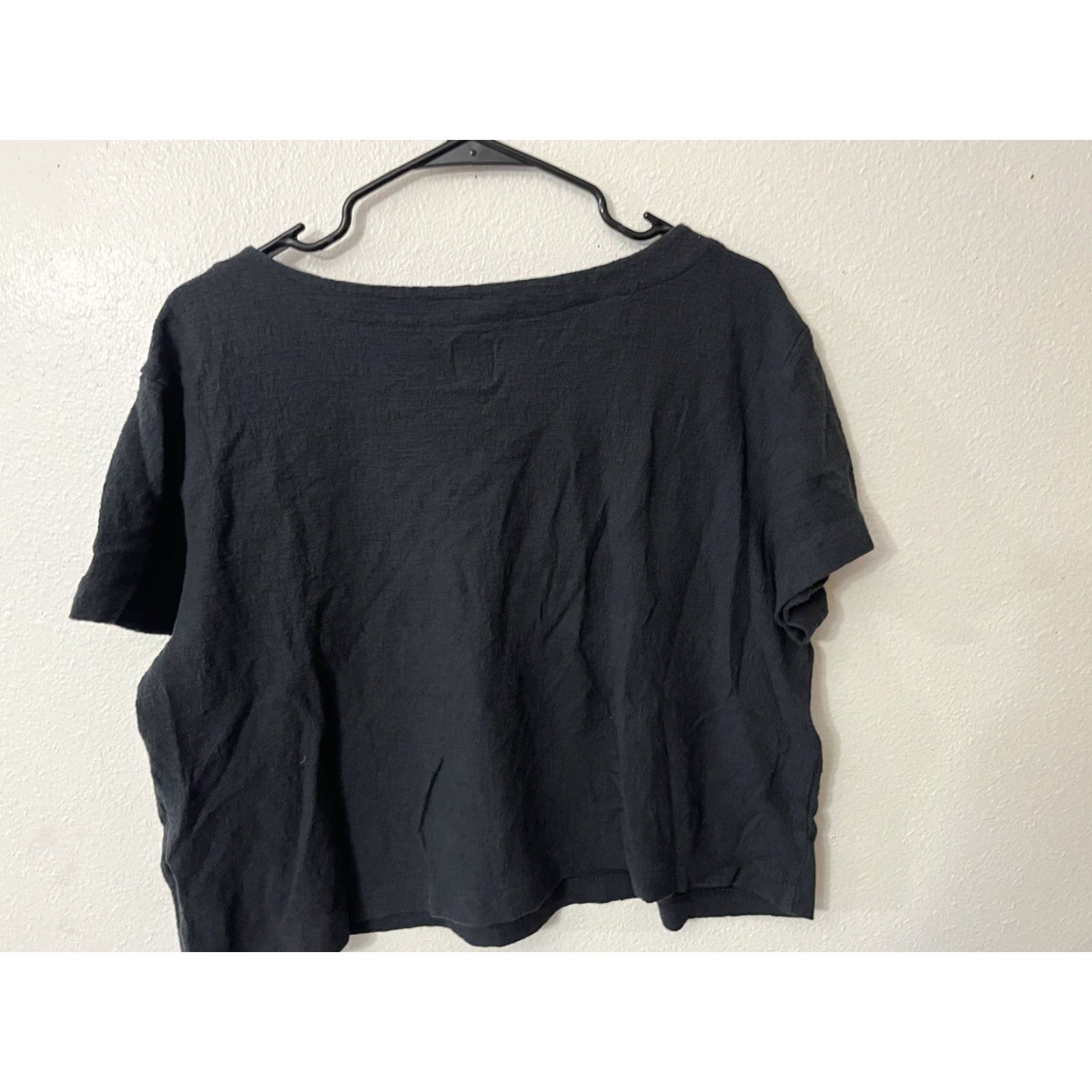 Gap WOMENS GAP Stretch Black Long Sleeve T-Shirt Large Solid Crew Neck Size L / US 10 / IT 46 - 2 Thumbnail