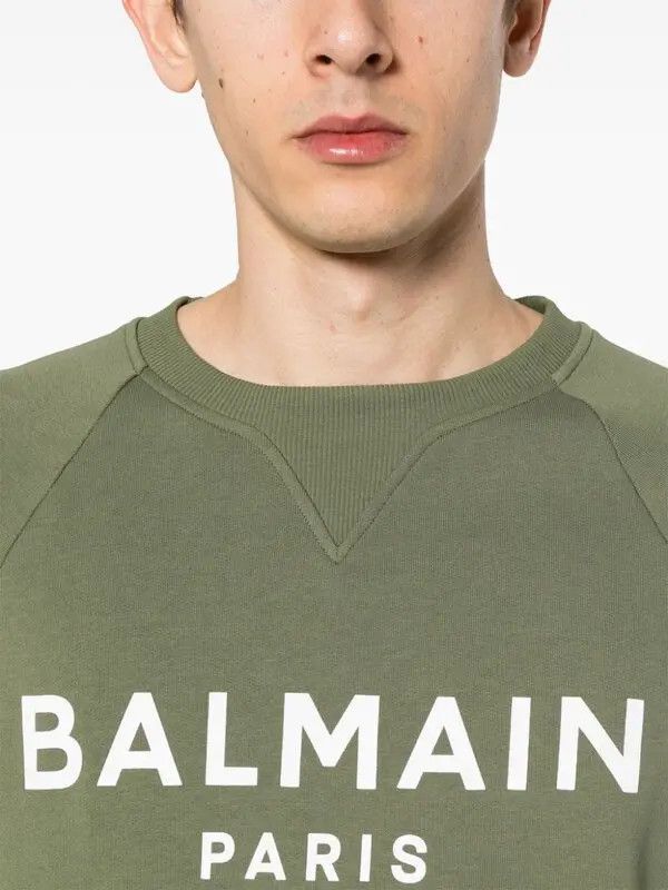 o1s1wg110925 Logo Print Cotton Sweatshirt in Green