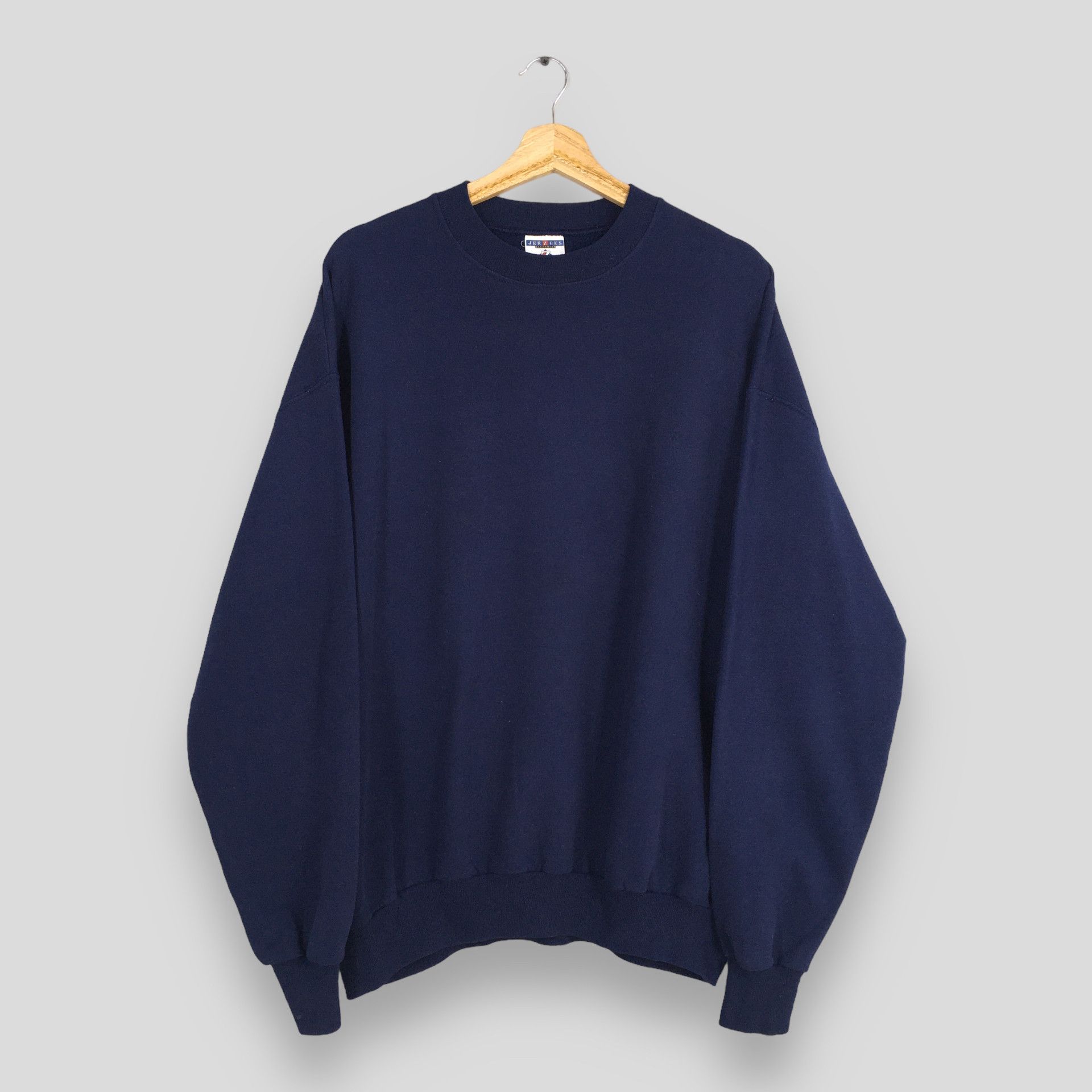 Jerzees Vintage 90s Jerzees Usa Navy Blue Sweatshirt XLarge Size US XL / EU 56 / 4 - 1 Thumbnail