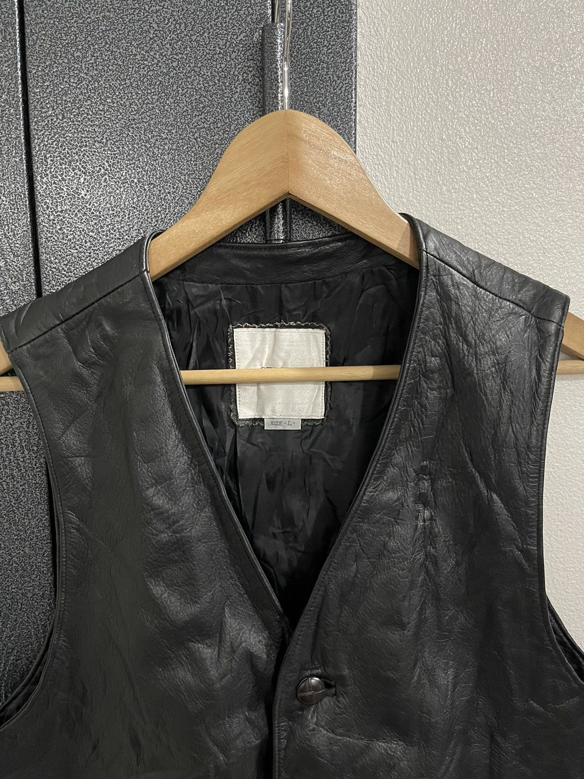Leather × Vintage Vintage Seahop Pour Homme Cow Leather Vest Size US L / EU 52-54 / 3 - 7 Thumbnail
