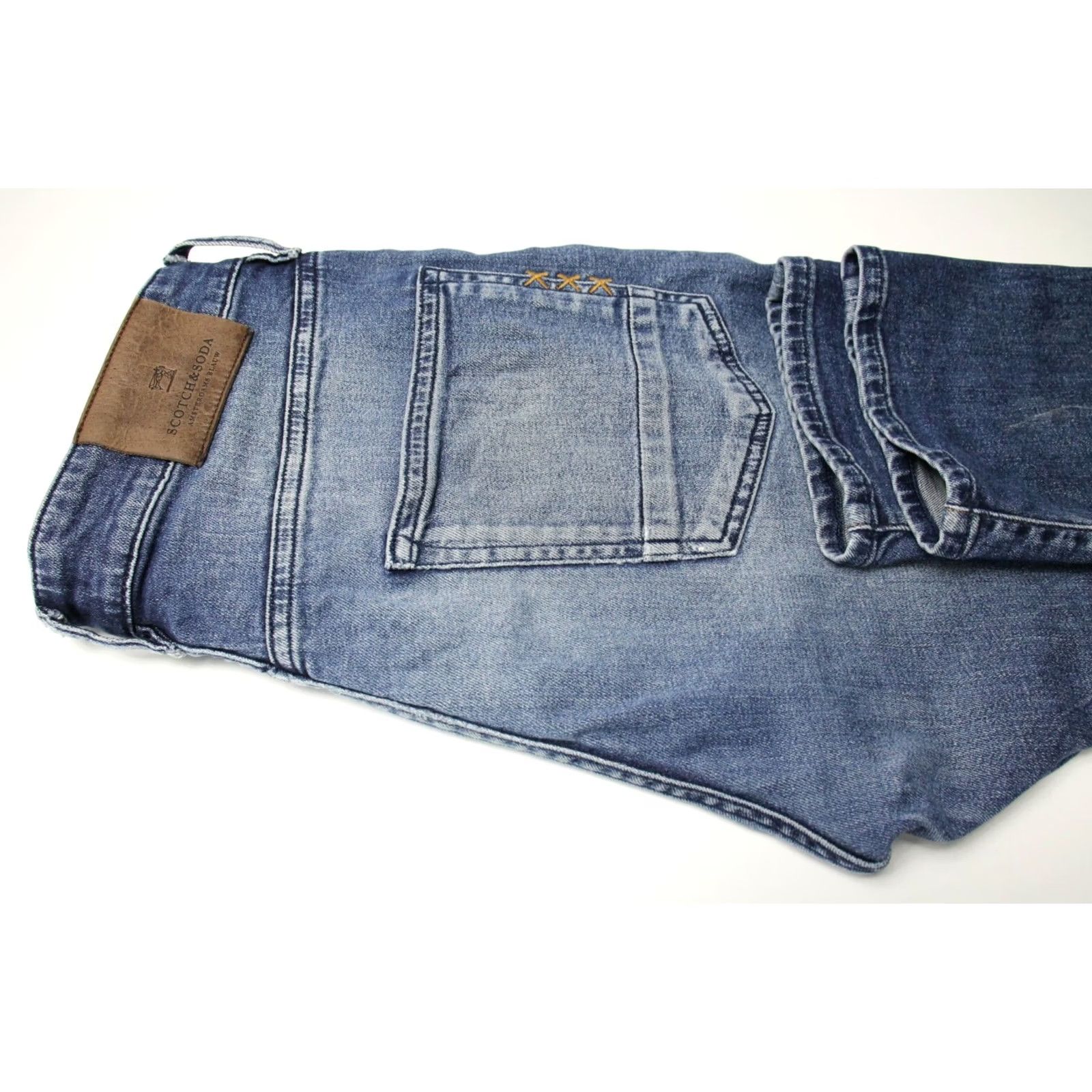 Scotch & Soda SCOTCH & SODA Ralston Jeans Men's W31/L32 Slim Stretch Buttons Fade Effect Slim Fit Blue Jeans Mens W31/L32 Size US 31 - 5 Thumbnail