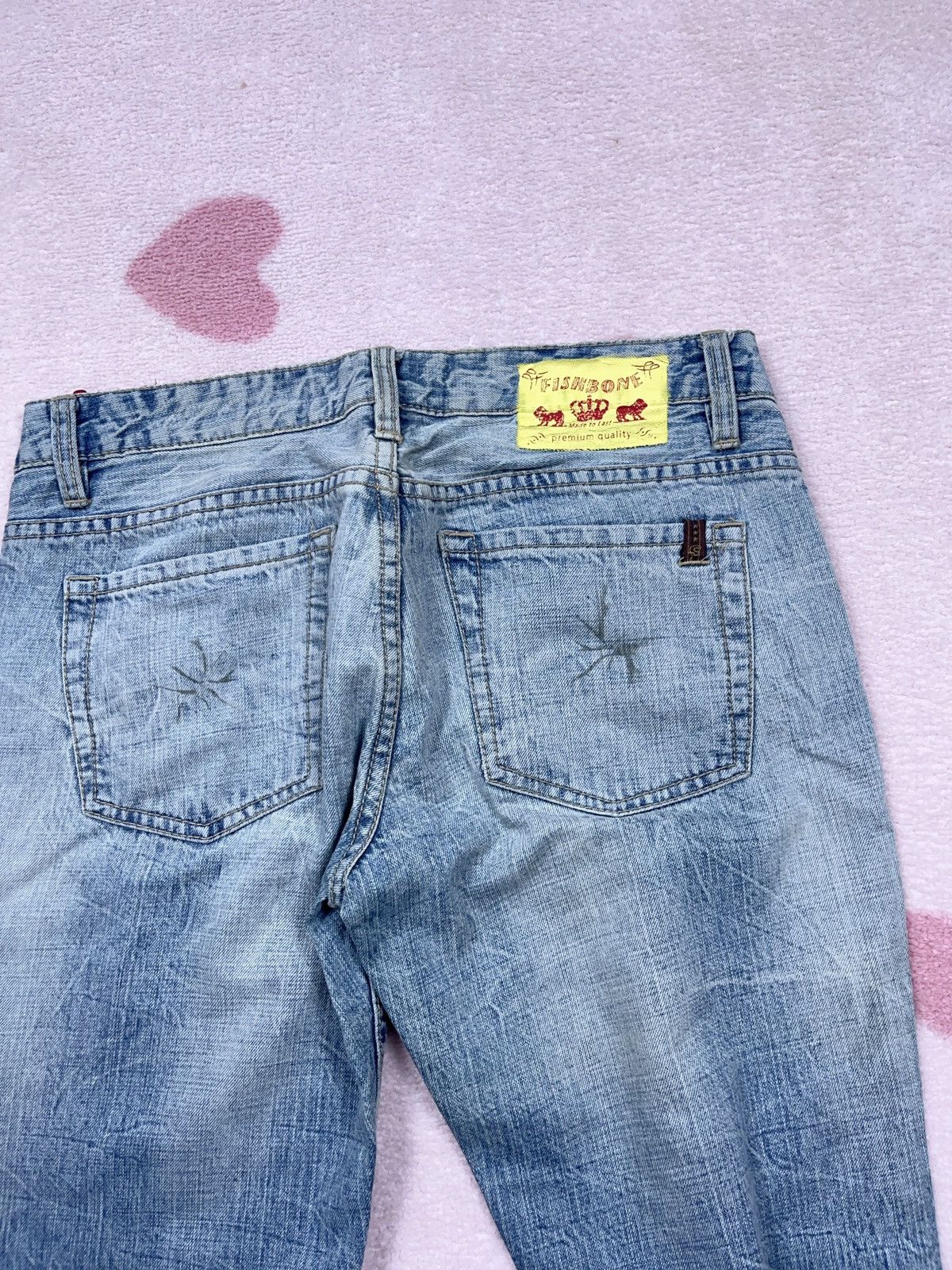 Japanese Brand × Vintage ➕ fishbone y2k vintage flares pattern aop jeans skate Size 30" / US 8 / IT 44 - 4 Thumbnail