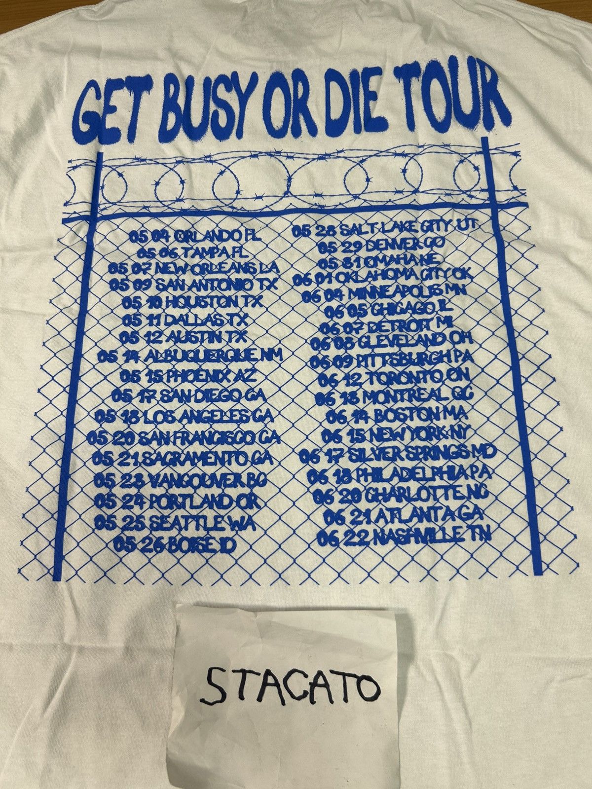 Rap Tees × Vintage $NOT Don’t Get Lost in the Mosh Pit Tee White/Blue XXL Size US XXL / EU 58 / 5 - 6 Thumbnail