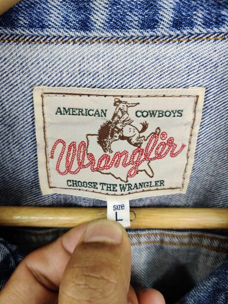 Edwin Vintage 90's Wrangler Trucker Denim Jacket Flare Size US L / EU 52-54 / 3 - 12 Thumbnail