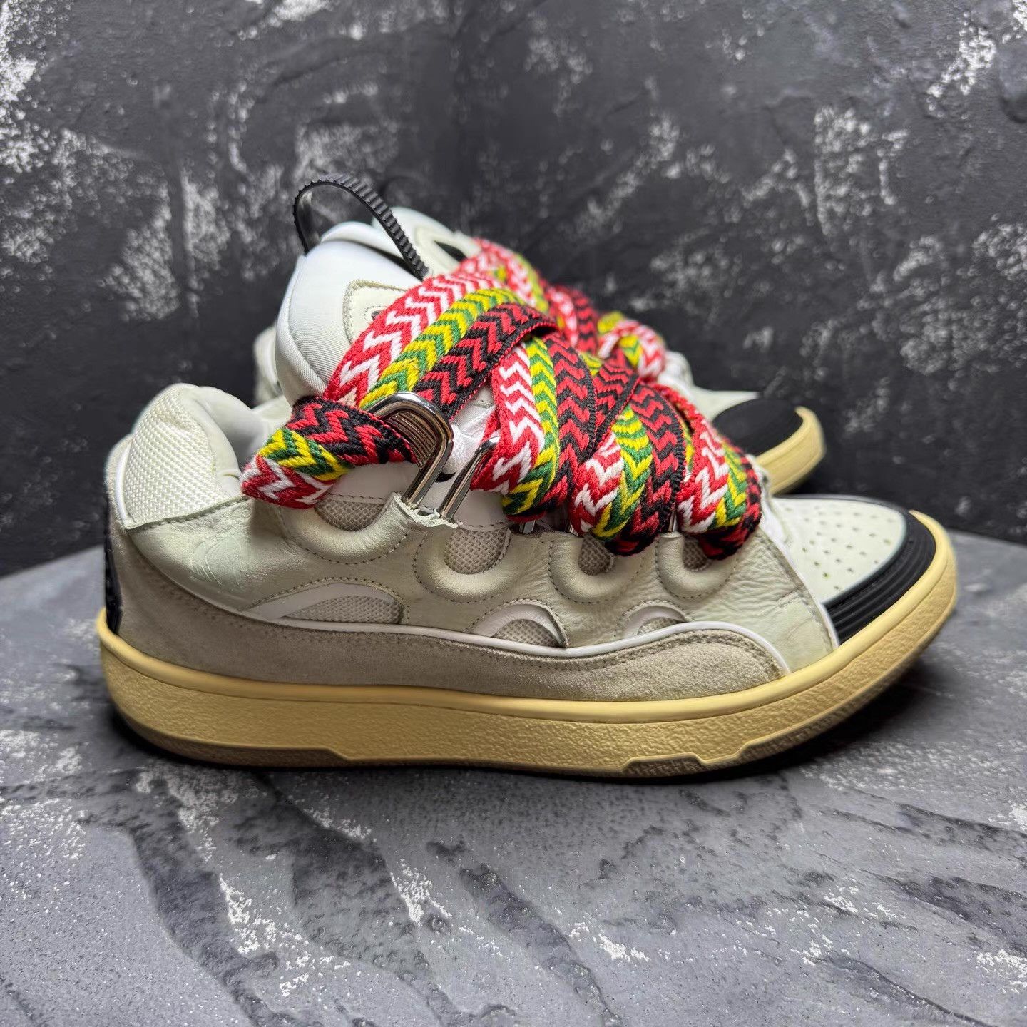Lanvin Lanvin Curb Black & White Sneakers Q10 Size US 7 / EU 40 - 6 Thumbnail