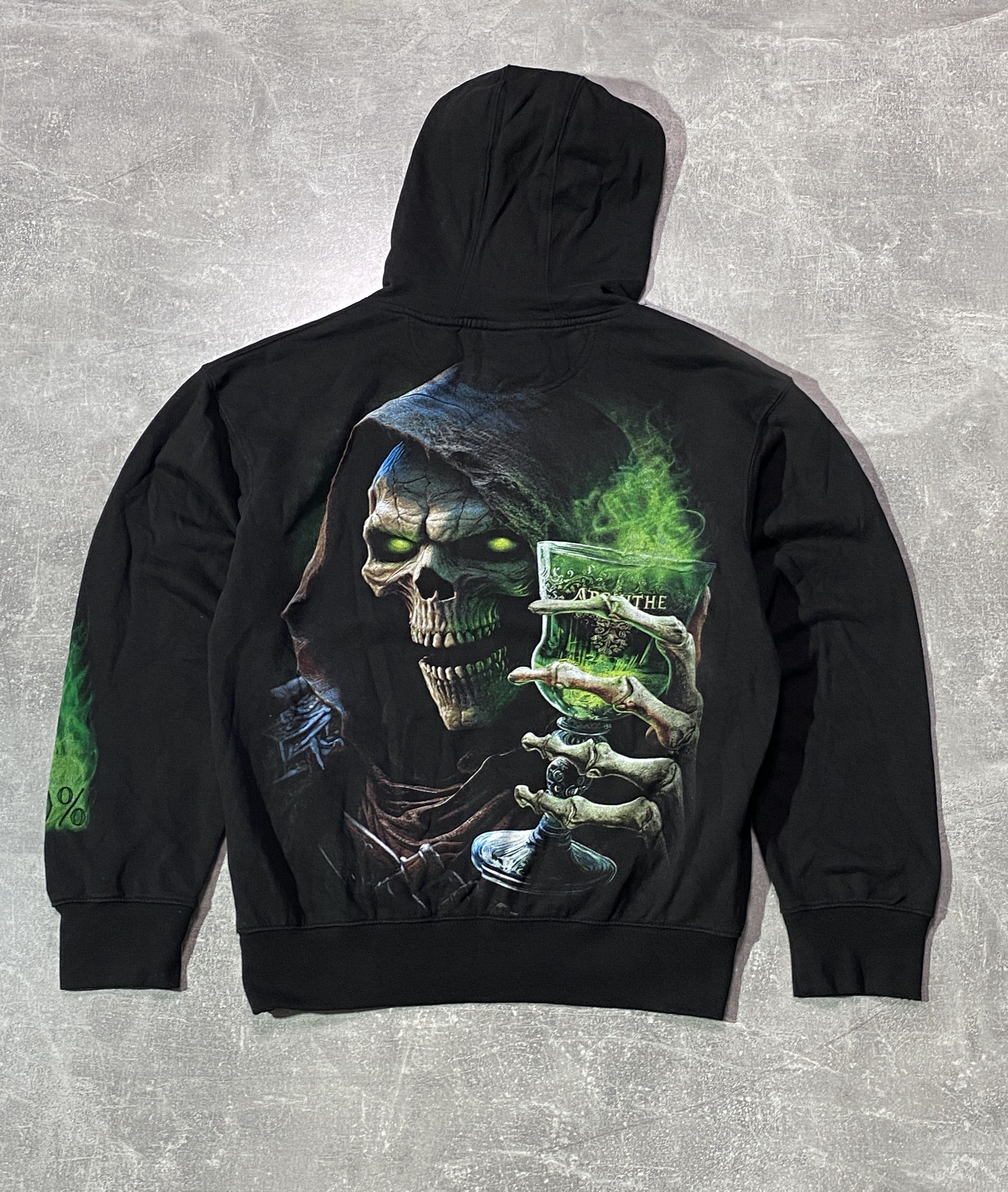 If Six Was Nine Vintage Y2K Absinthe Big Skull Face Hoodie Size US S / EU 44-46 / 1 - 1 Thumbnail